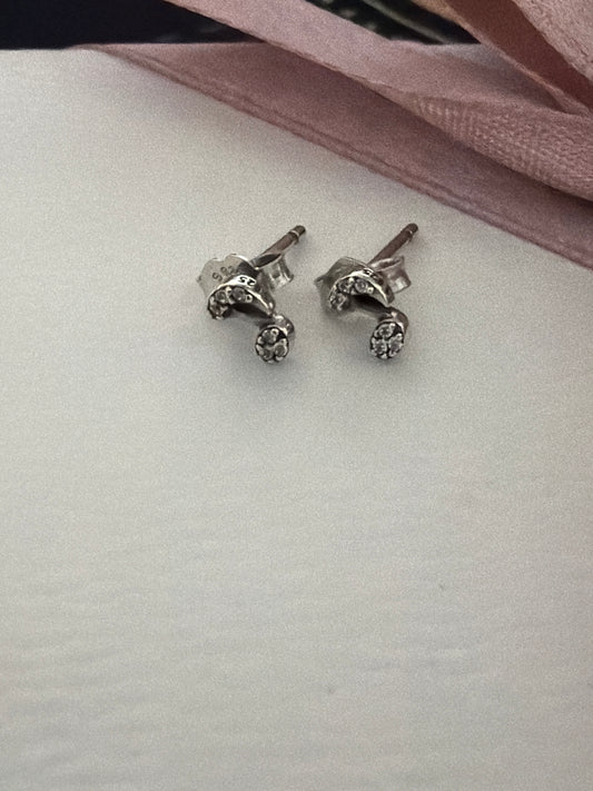 Genuine Pandora Pave Music Note Tiny ME Earrings Studs