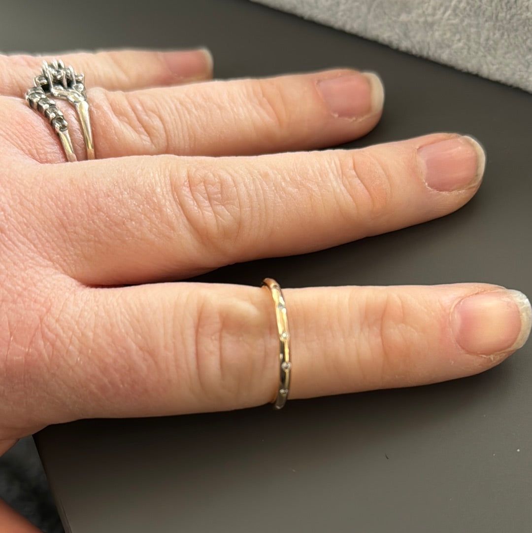 Genuine Pandora Solid Gold G585 Ring 54 Eternity CZ Precious Droplets