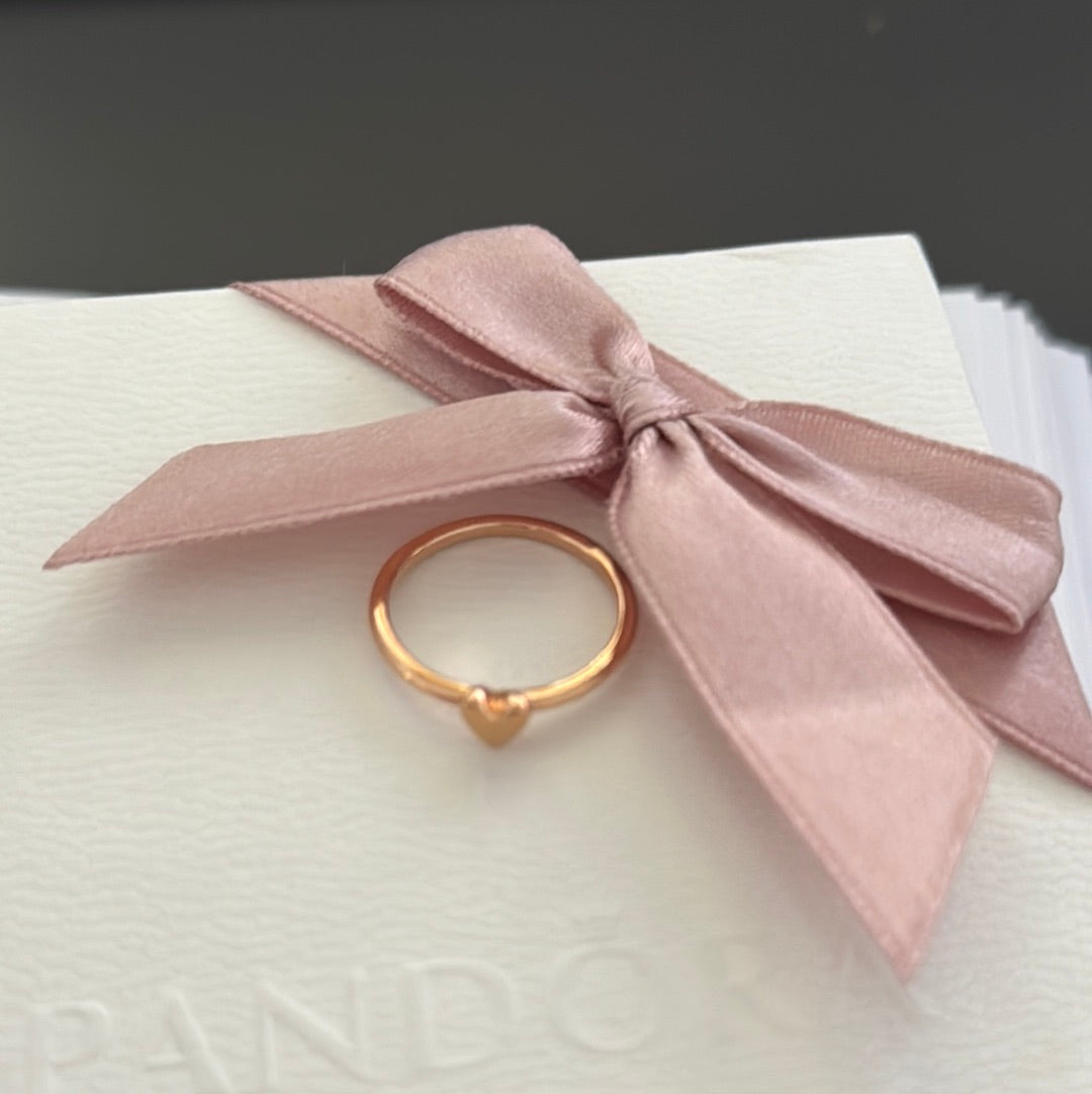Genuine Pandora Rose Gold Heart Ring 54