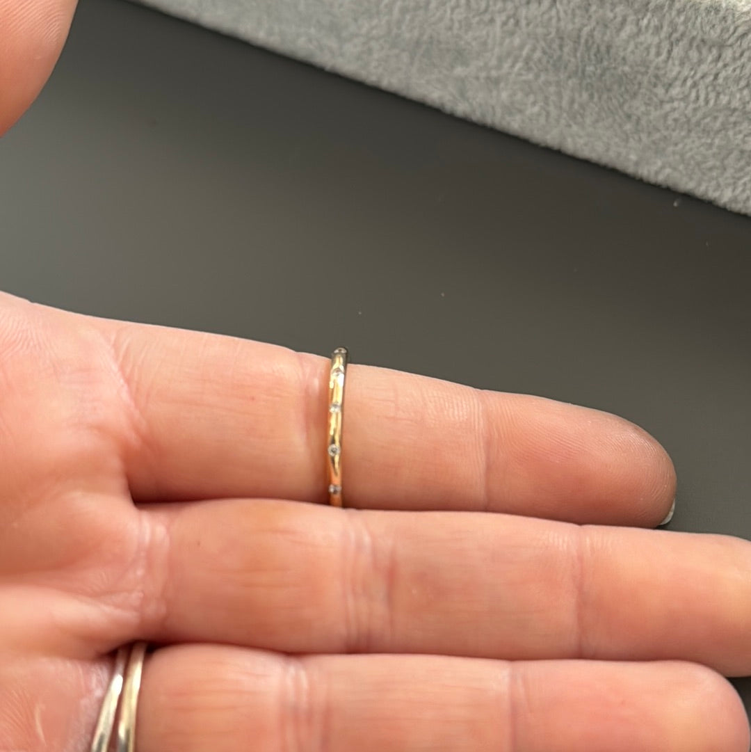 Genuine Pandora Solid Gold G585 Ring 54 Eternity CZ Precious Droplets