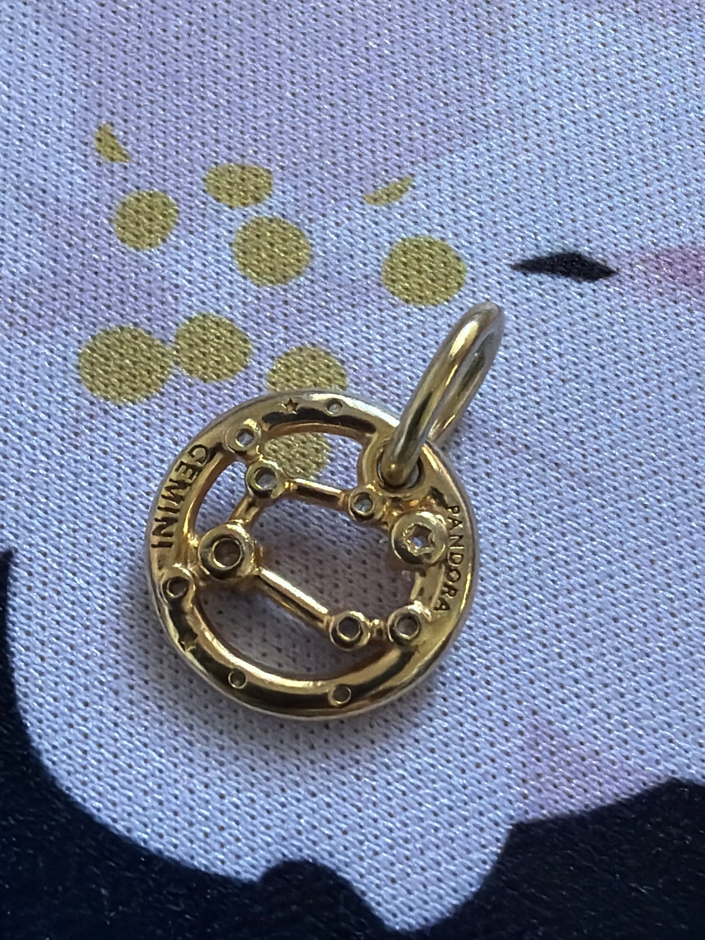 Genuine Pandora Shine Gold Me Horoscope Gemini Zodiac CZ Medallion Charm