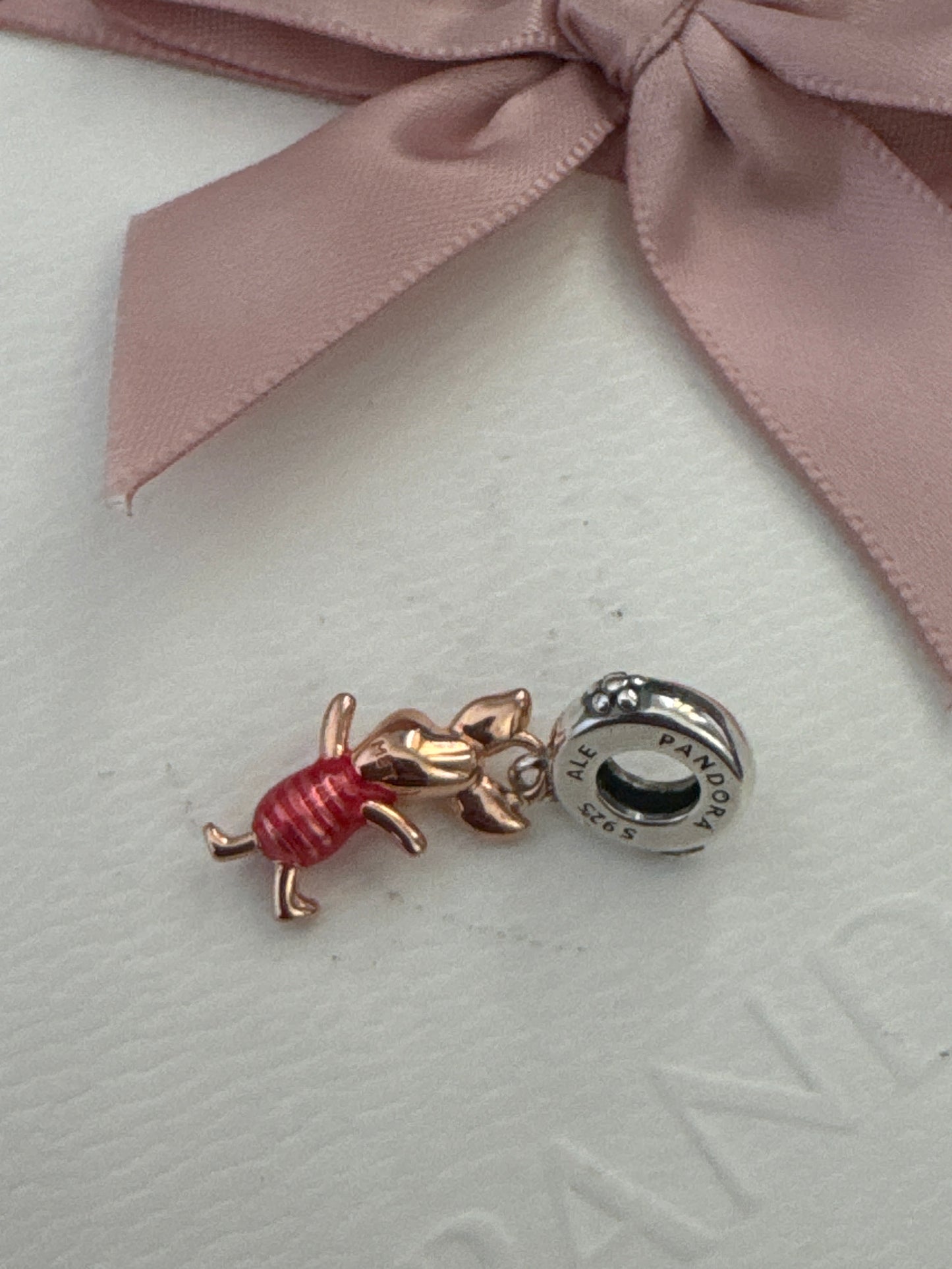Genuine Pandora Disney Winnie the Pooh Rose Gold Piglet Dangle Charm
