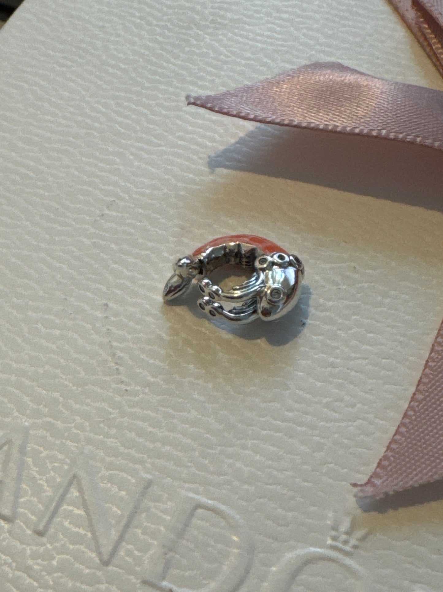 Genuine Pandora Pink Enamel Shrimp Charm