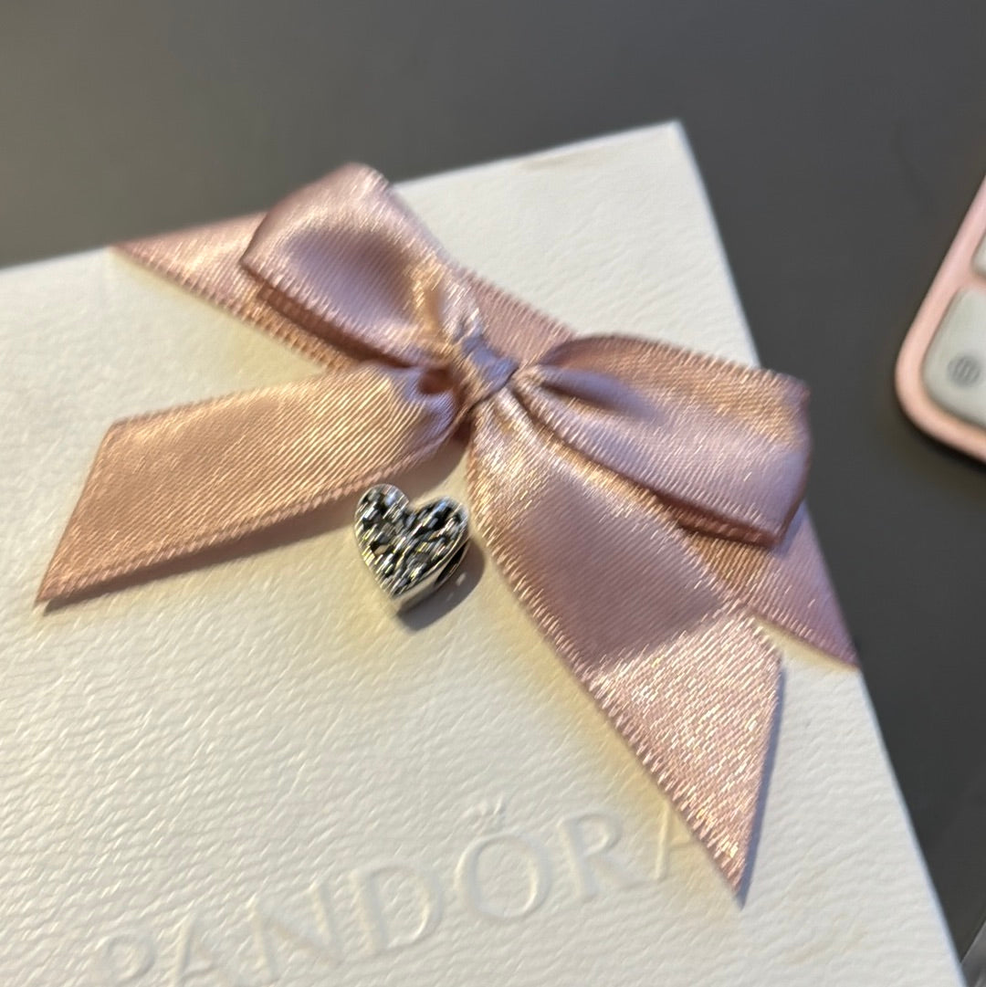 Genuine Pandora Snowflake Charm You Melt My Heart Charm Pave Oxidised Charm
