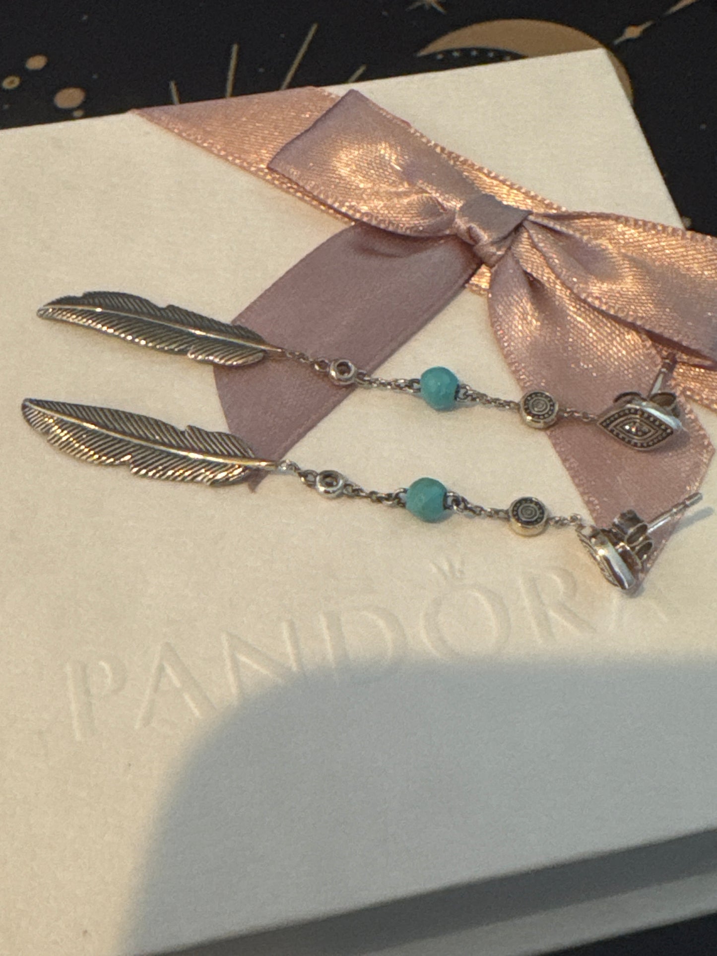 Genuine Thomas Sabo Turquoise Dream Catcher Feather Dangle Earrings