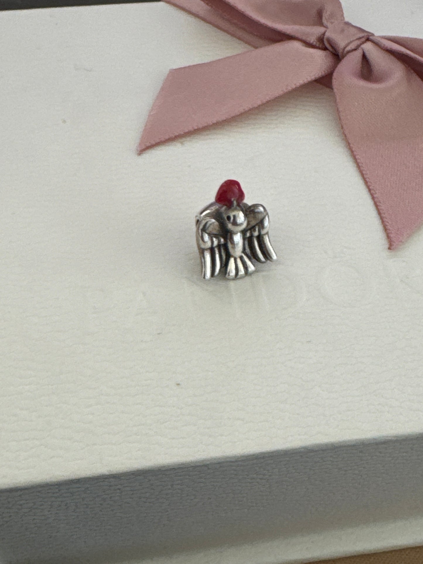 Genuine Chamilia Red Enamel Heart Turtle Dove Love Bird Charm