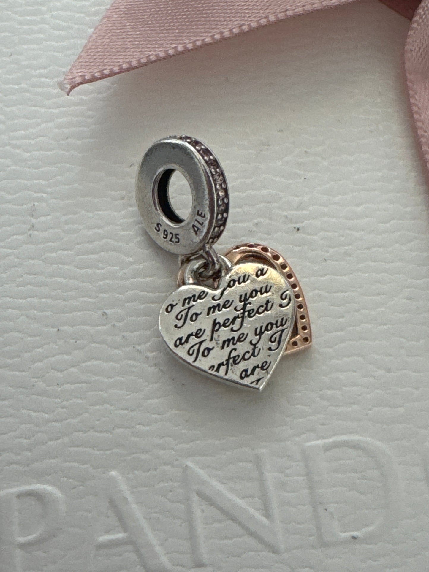 Genuine Pandora Rose Gold Mum You Are Perfect Dangle Pave Charm