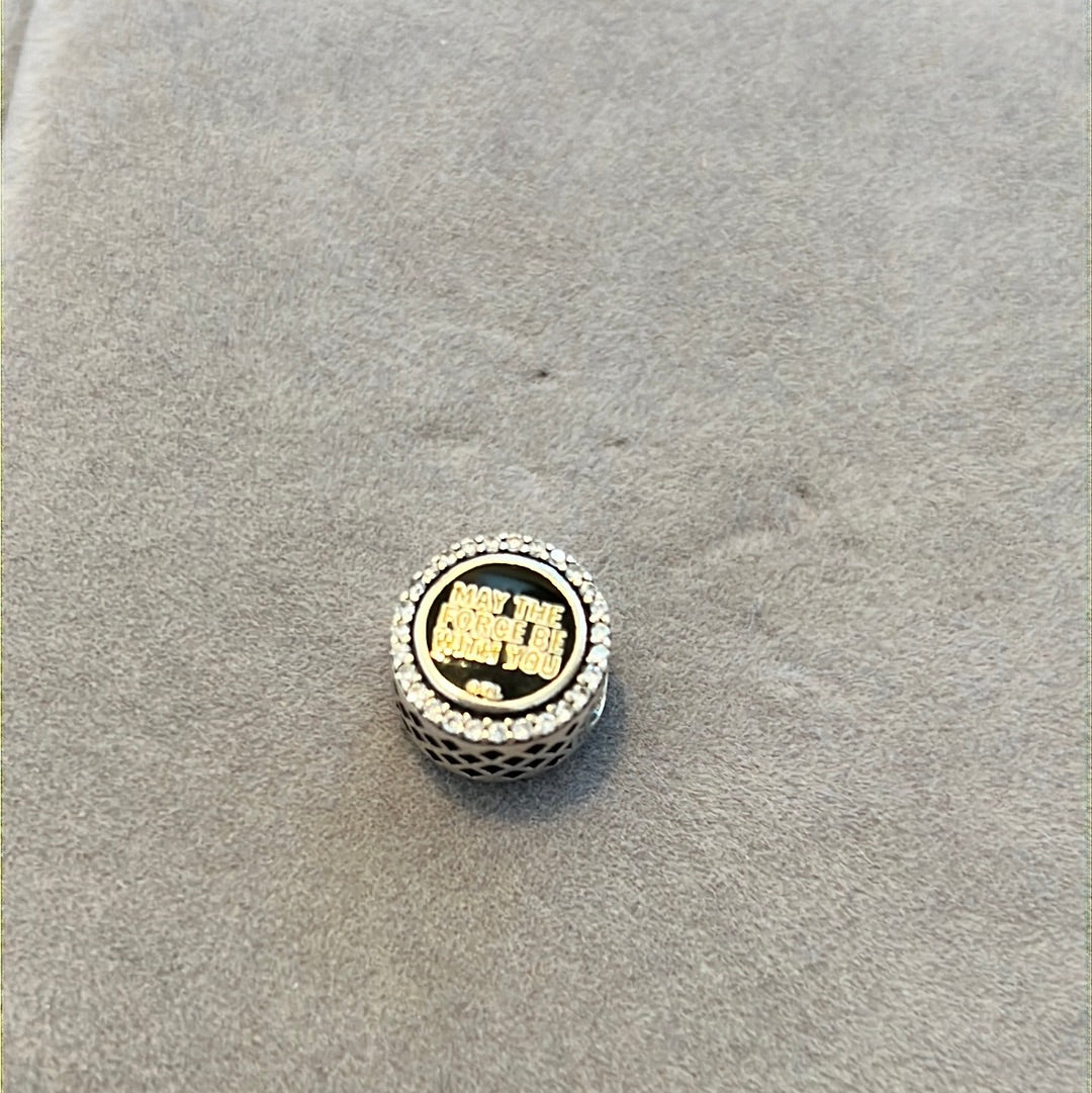 Genuine Pandora Disney Star Wars Pave Enamel May the Force With You Charm