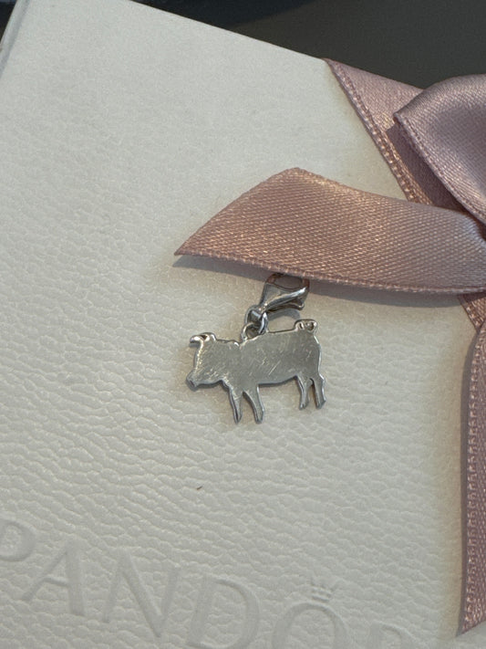 Genuine Thomas Sabo Silver Pig Flat Dangle Charm