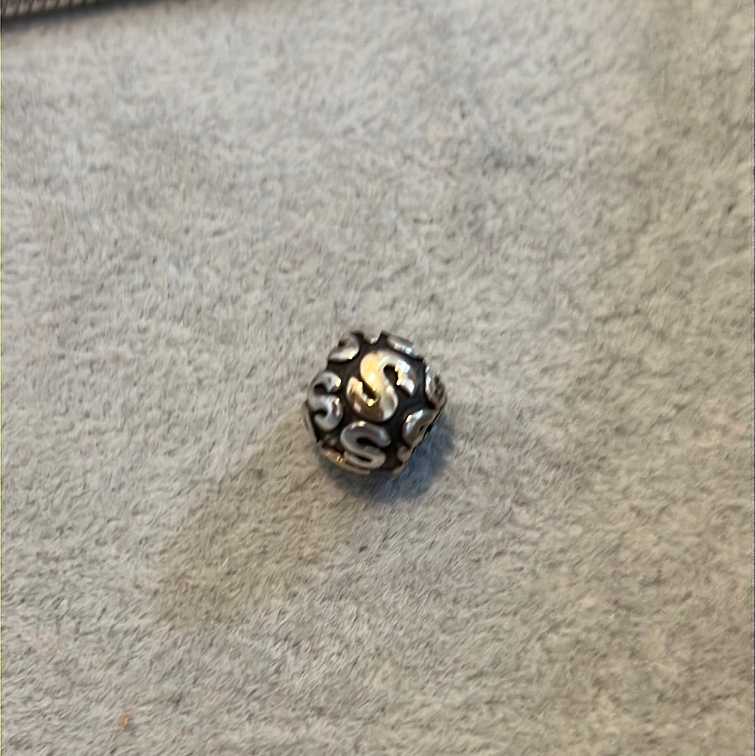 Genuine Pandora Retired Golden Two Tone Letter S