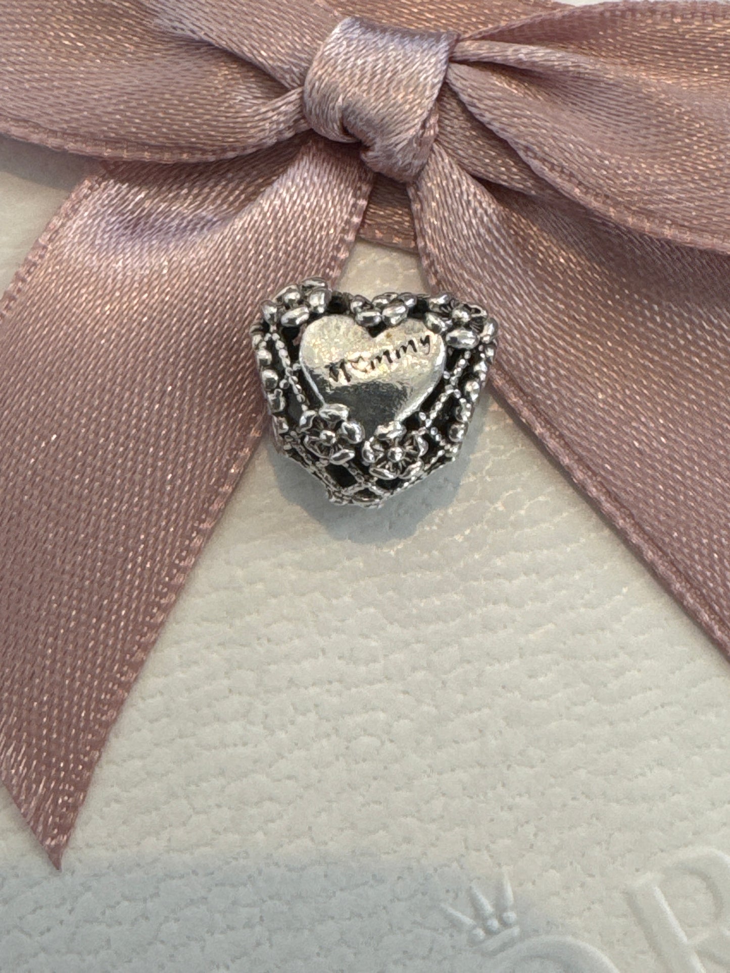 Genuine Pandora Openwork Heart Charm Mummy Mum