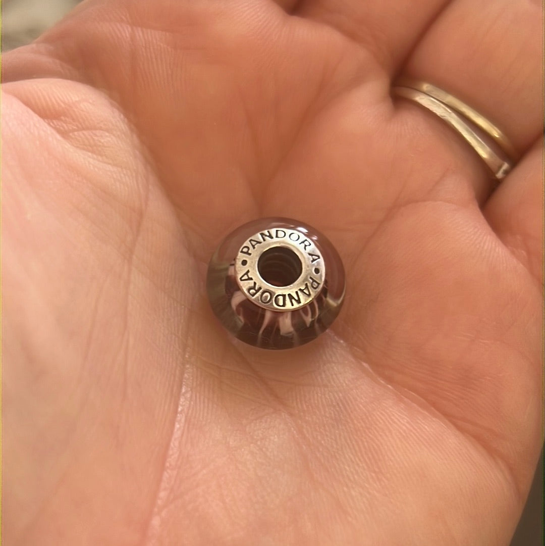 Genuine Pandora Rare Limited Edition Purple Zebra Print Animal Murano Charm