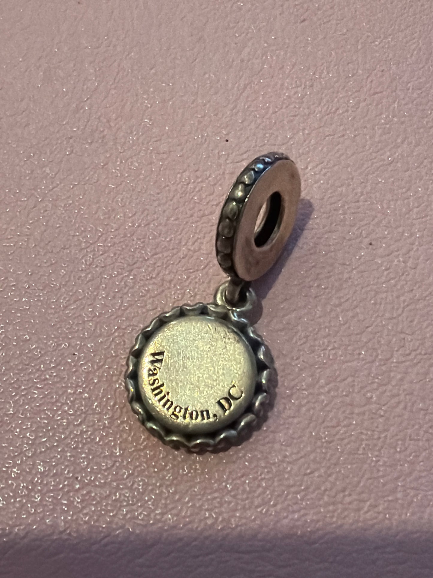 Genuine Pandora Washington DC White Travel Dangle USA Charm RARE HTF