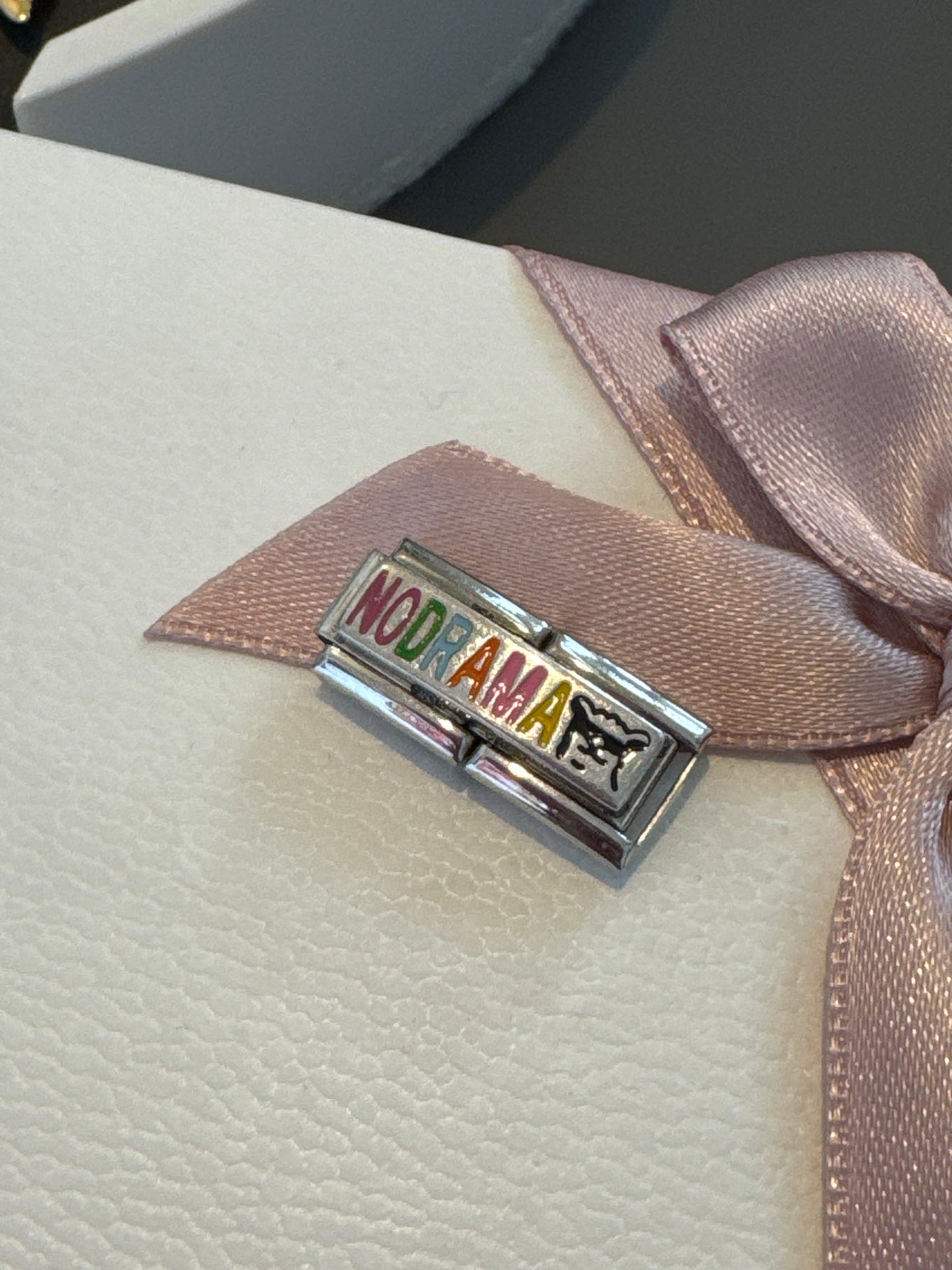 Genuine Nomination Silver Link Charm No Drama Llama Double Enamel