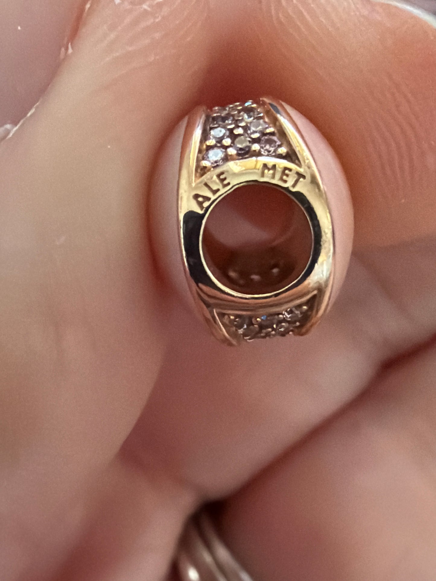 Genuine Pandora Rose Gold Beautiful Pink Enamel Pave Oval Charm
