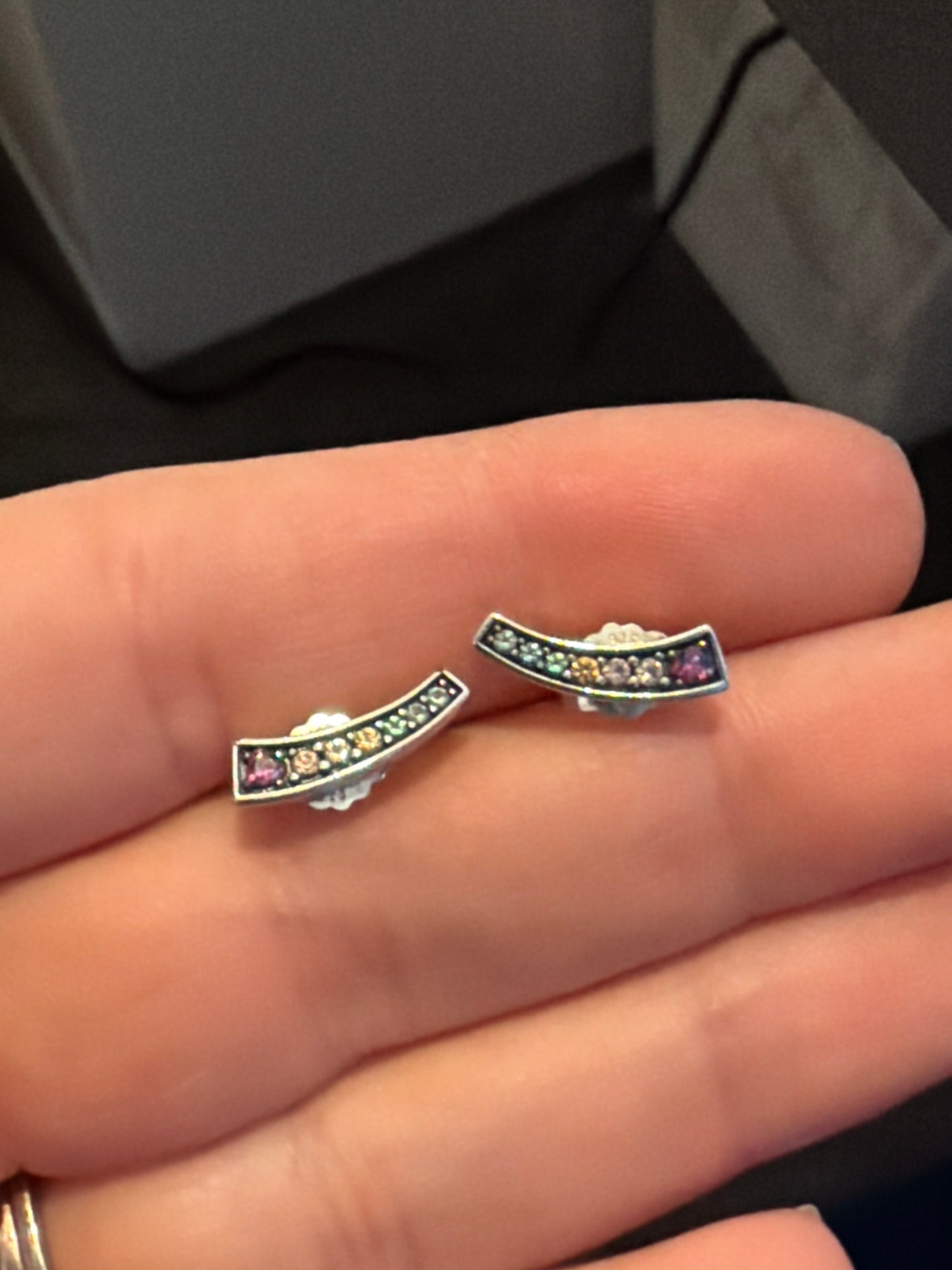 Genuine Pandora Pandora Rainbow Arcs of Love Earrings Studs