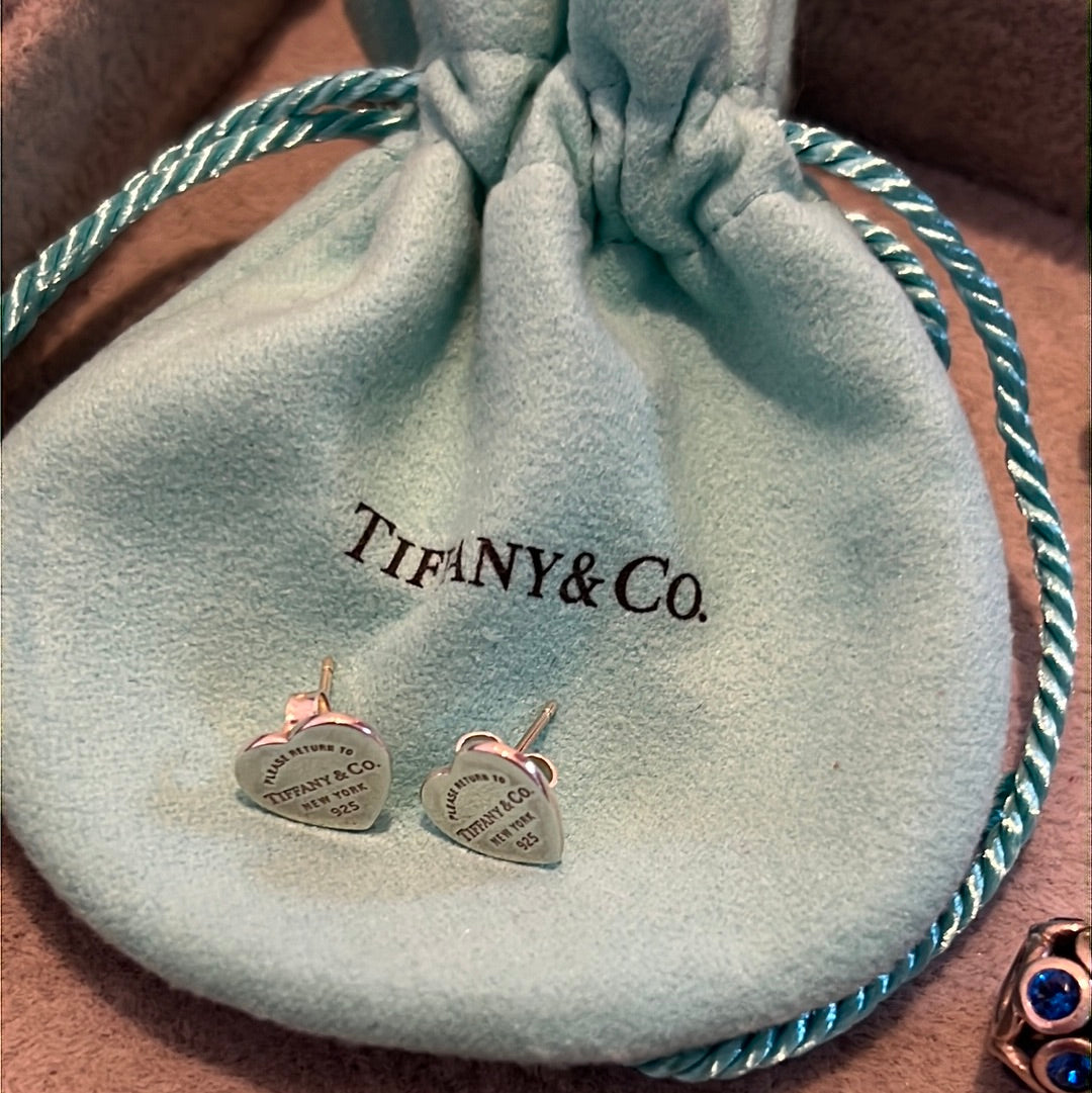 Genuine Tiffany & CO Sterling Silver Heart Earrings