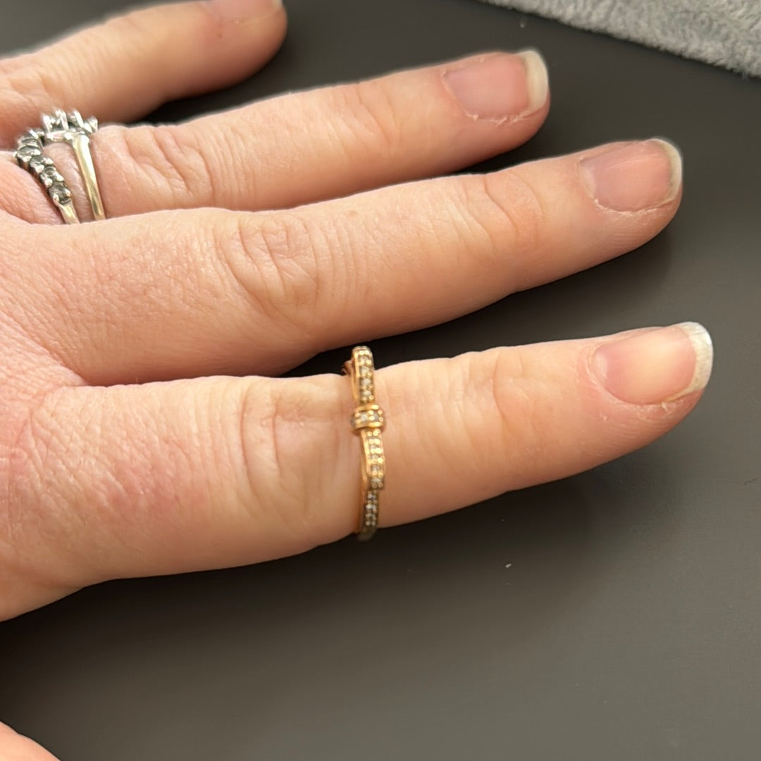 Genuine Pandora Solid Gold G585 Ring 54 Classic Bow
