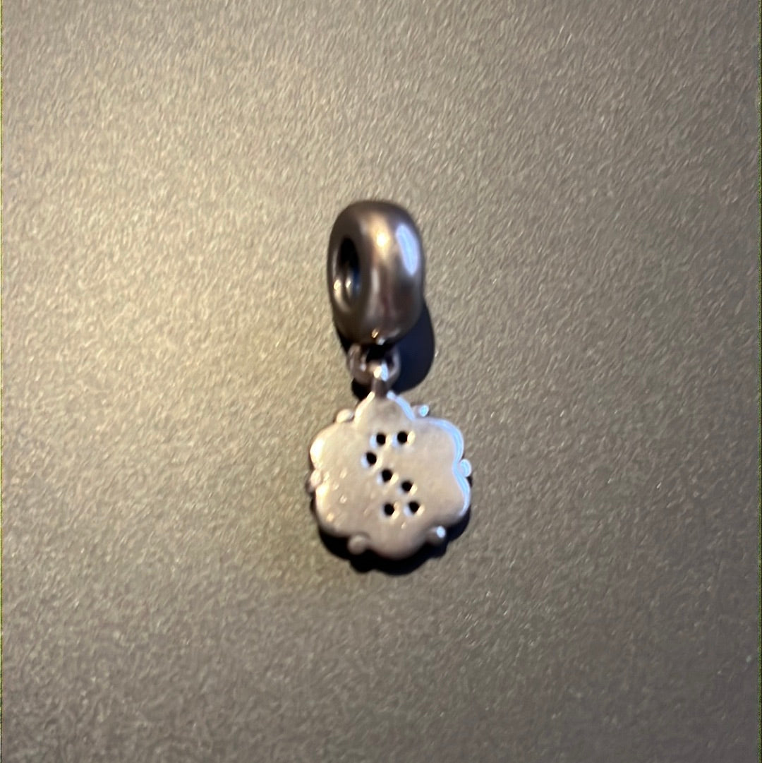 Genuine Pandora Rare Garnet Number 2 Dangle Pave Charm