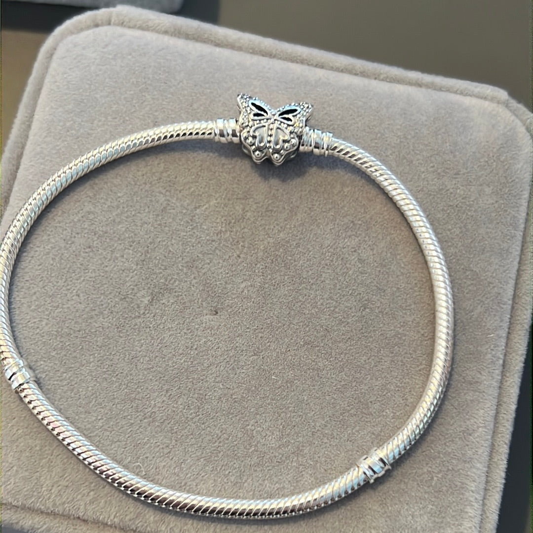 Genuine Pandora New Style Butterfly Pave Clasp Bracelet 21cm
