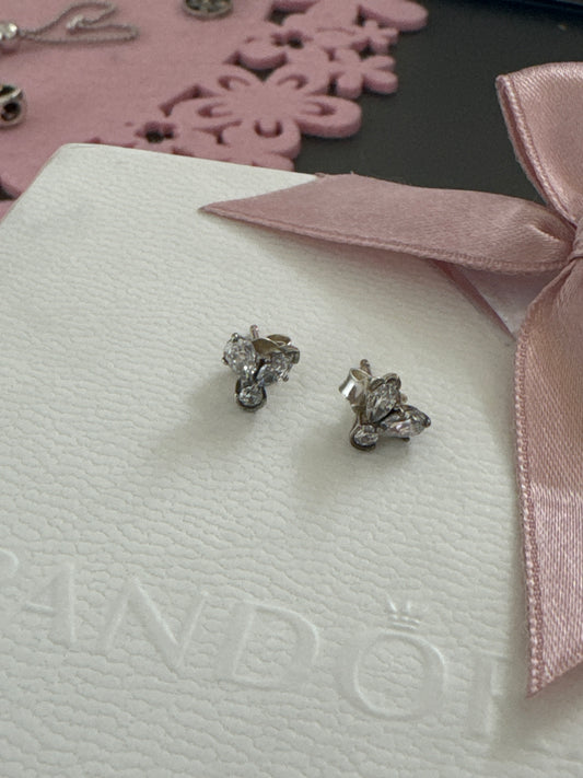 Genuine Pandora Sparkling Herbarium Cluster Stud Earrings