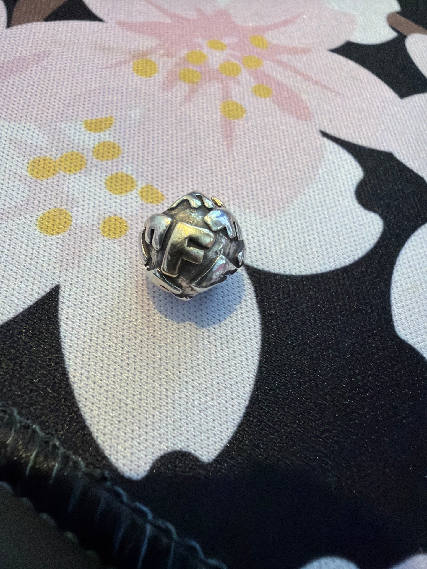 Genuine Pandora Two Tone Letter F Initial Retired Charm