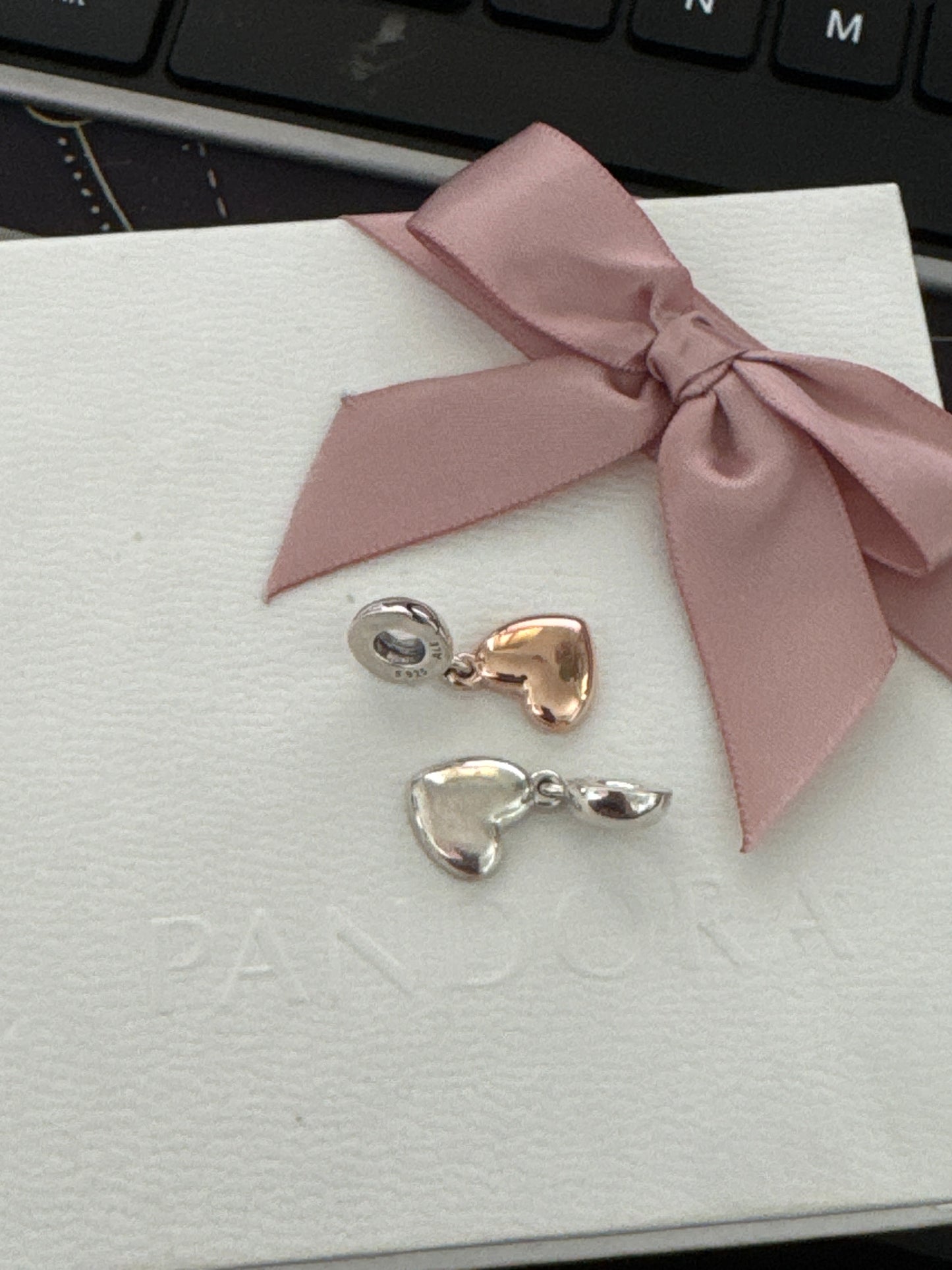 Genuine Pandora Like Mother Like Daughter Rose Gold Dangle Charms