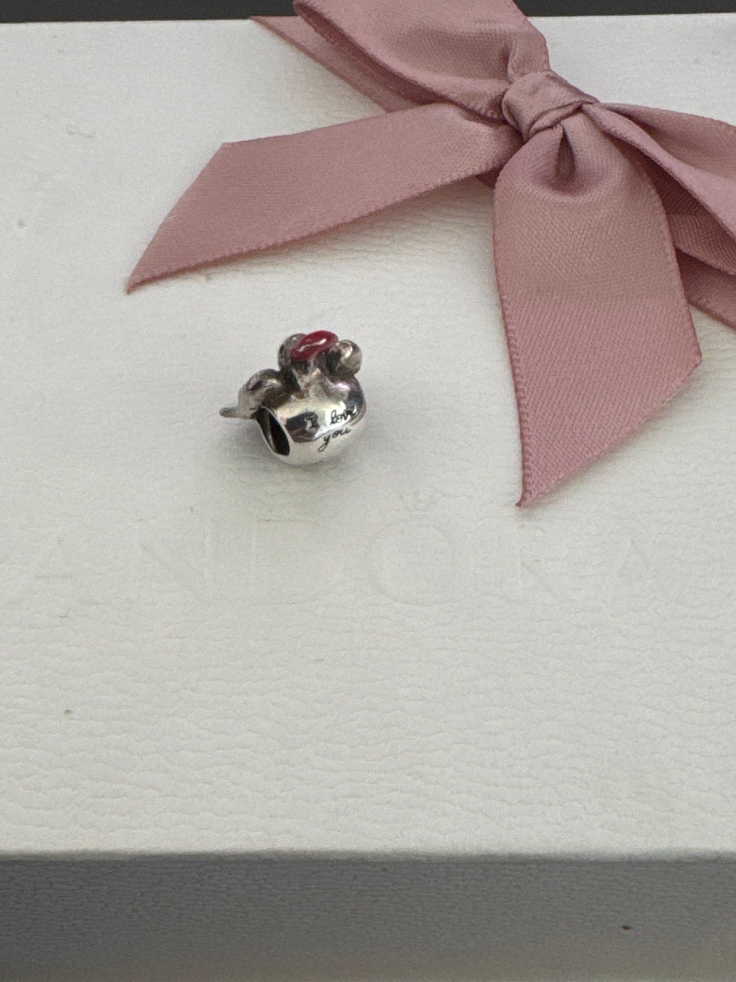 Genuine Chamilia Red Enamel Heart Turtle Dove Love Bird Charm