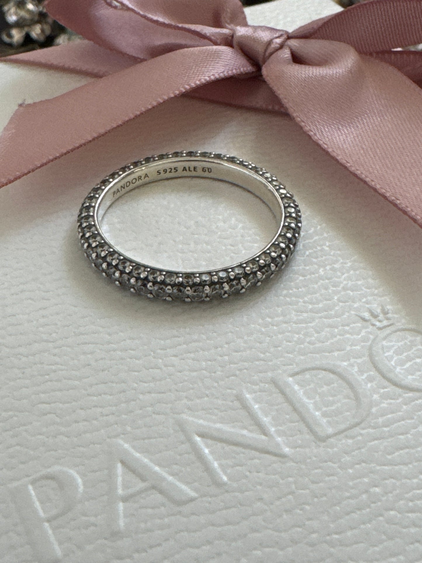 Genuine Pandora Pave Sparkling Band Ring 54