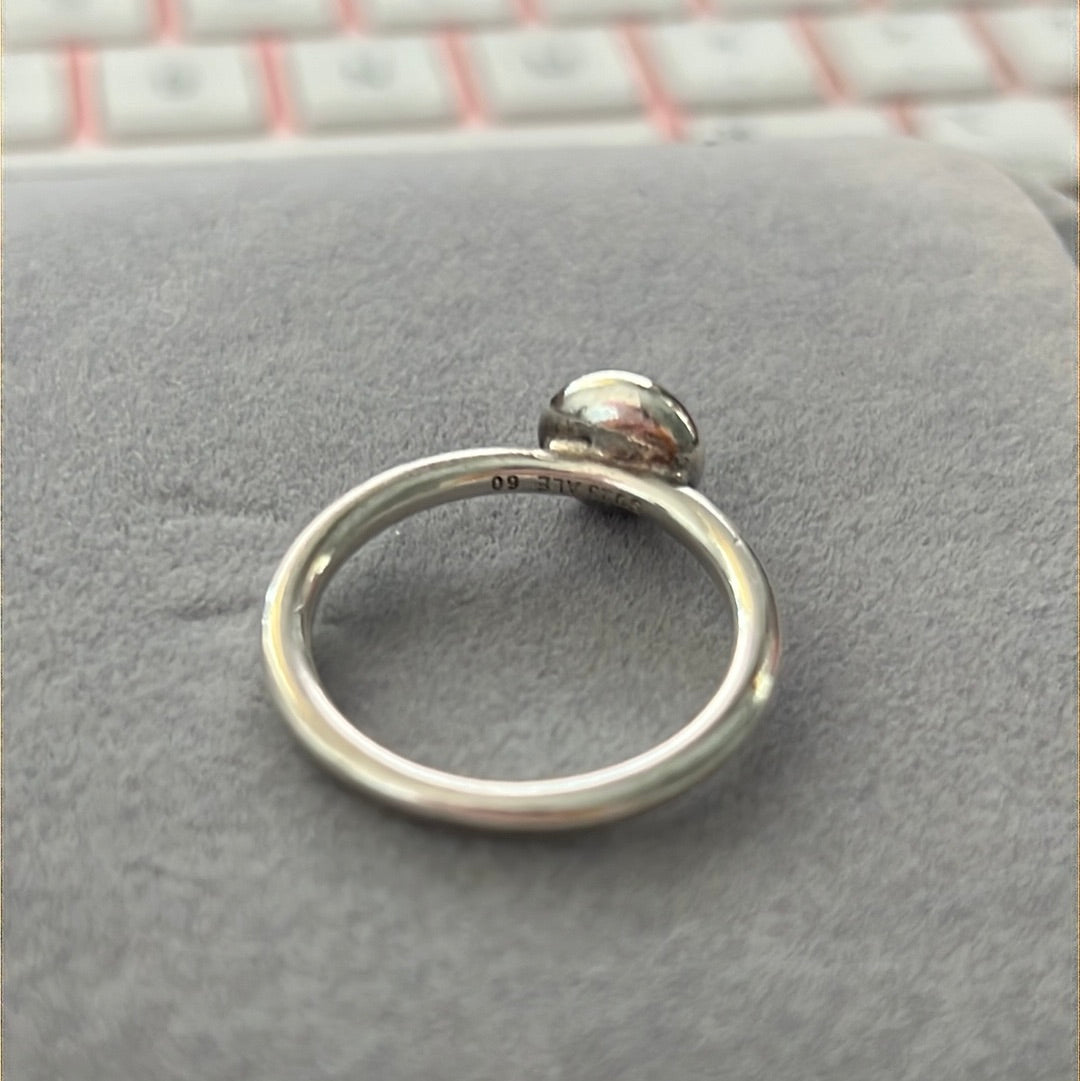 Genuine Pandora Black Onyx Cabochon Rare HTF Ring 58