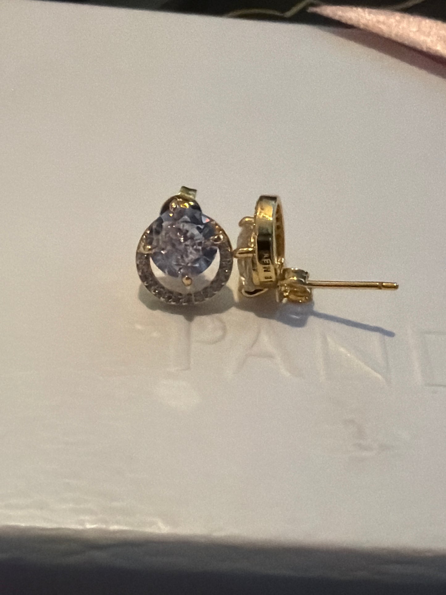 Genuine Pandora Shine Gold Pave Sparkling Halo Circle CZ Earrings