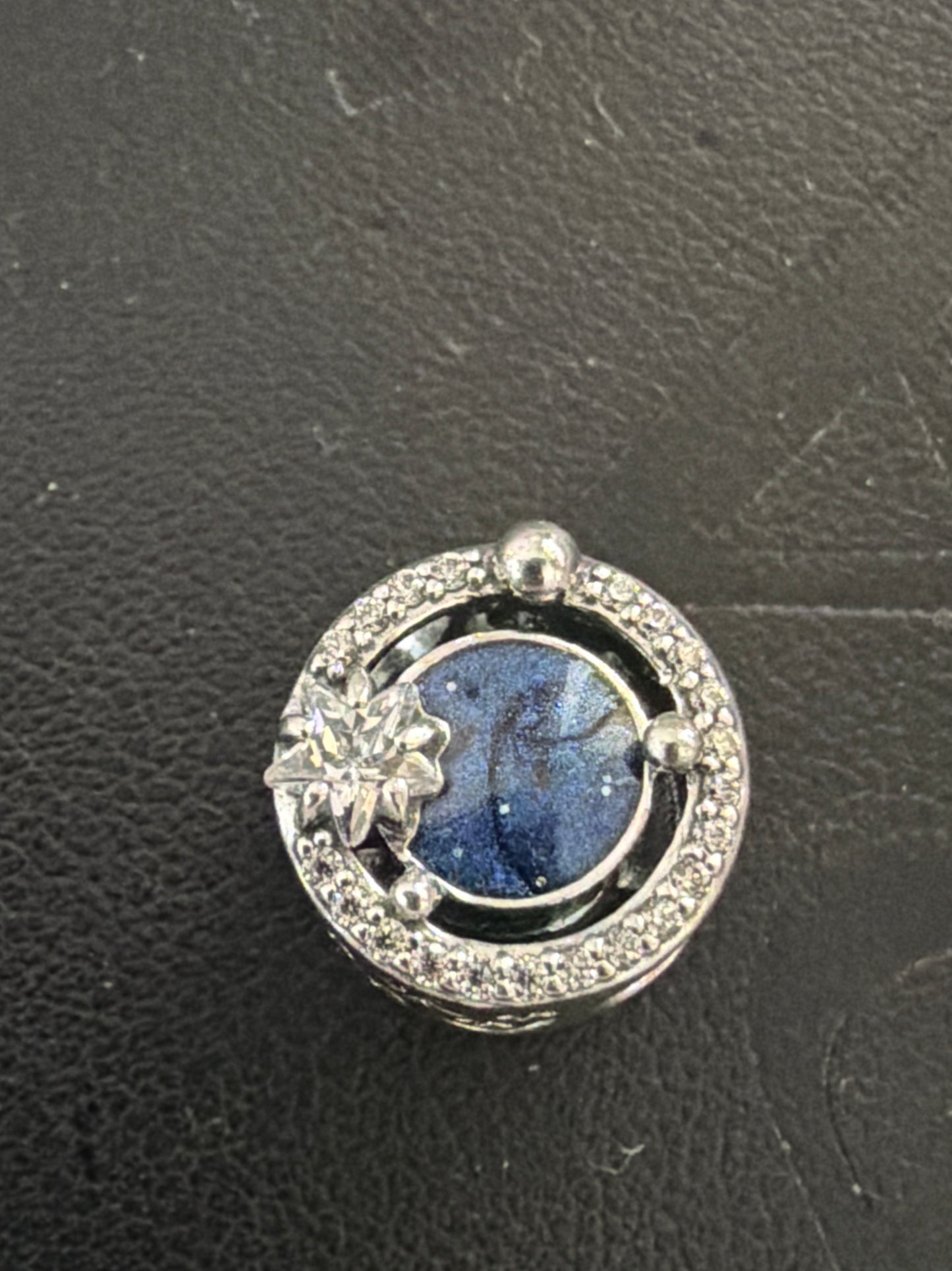 Genuine Pandora Enamel Pave CZ Trip to the Galaxy Charm Space