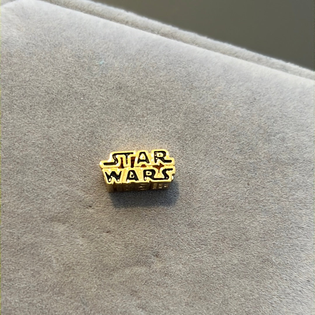 Genuine Pandora Disney Shine Gold Star Wars enamel Logo Charm