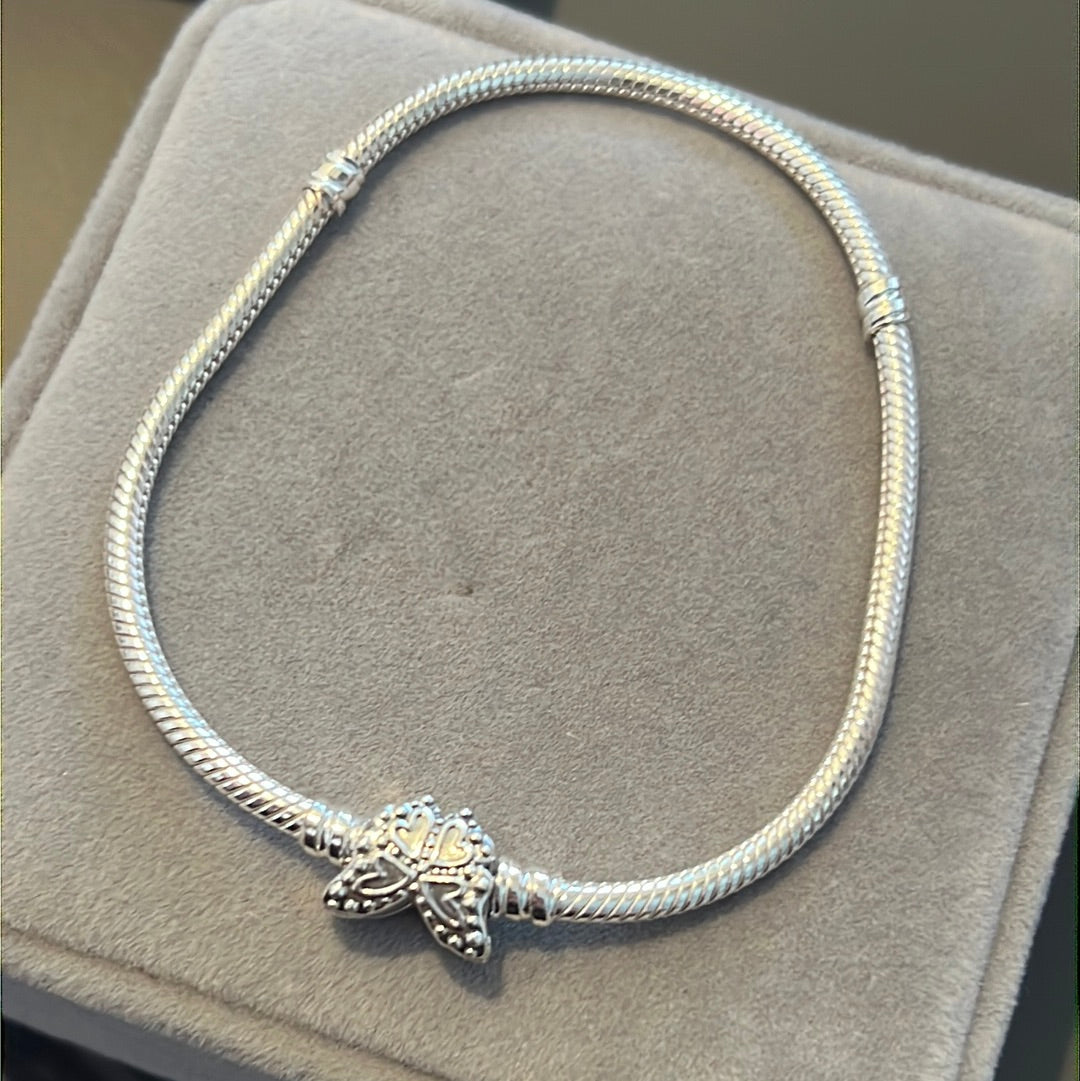 Genuine Pandora New Style Butterfly Pave Clasp Bracelet 21cm