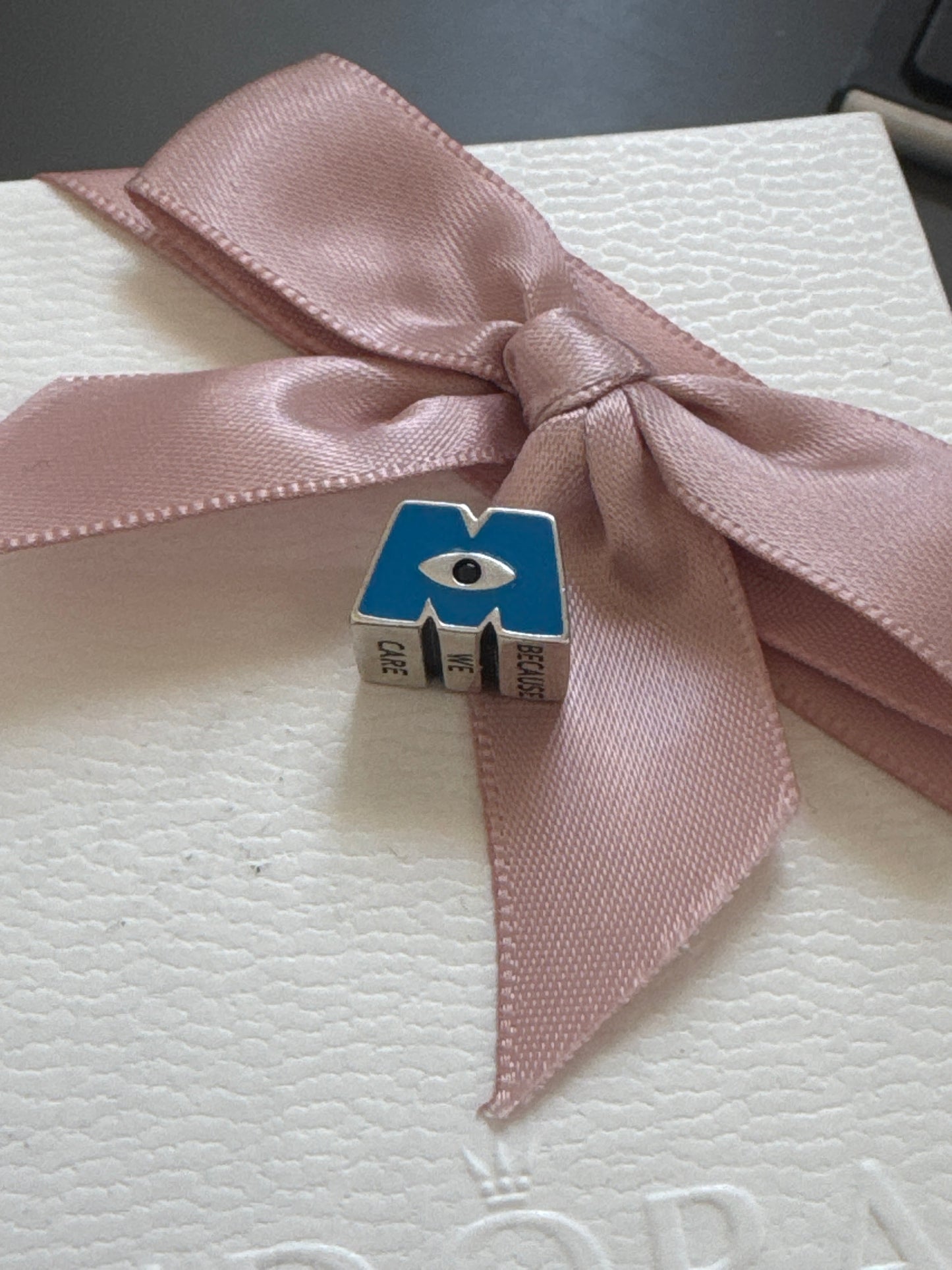 Sterling Silver Disney Monsters Inc Logo Enamel Charm Because We Care