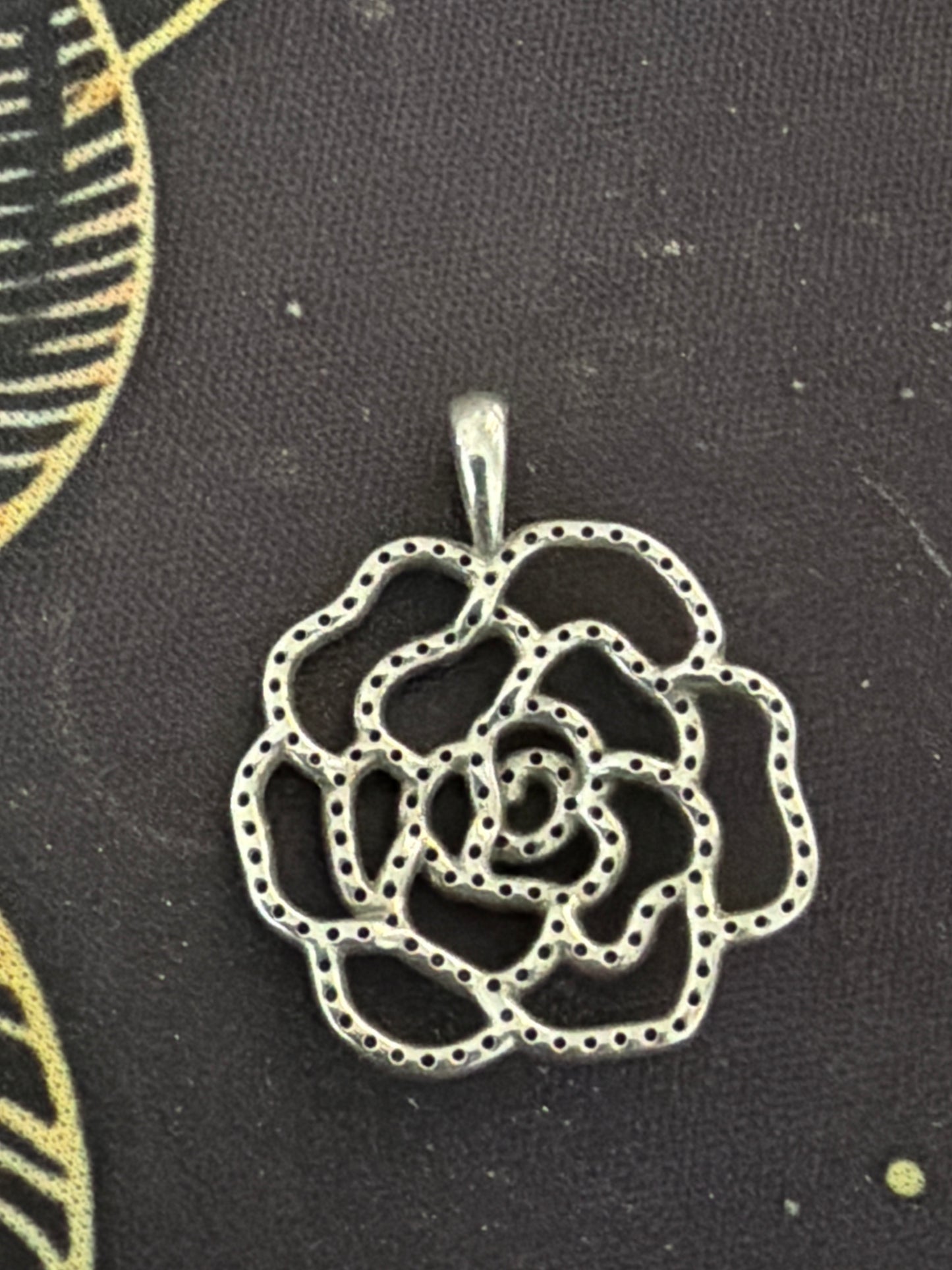 Genuine Pandora Shimmering Rose Pave Necklace Pendant