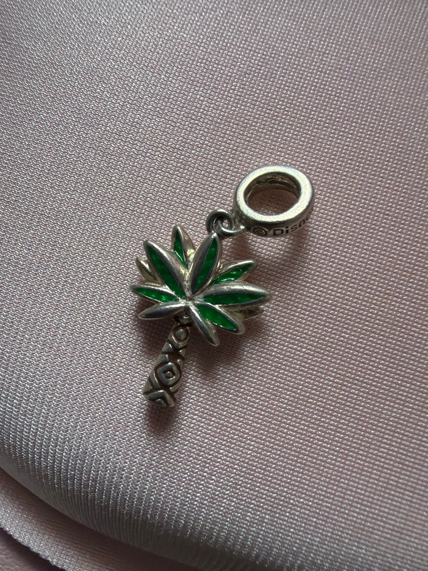 Genuine Chamilia Disney Enamel Palm Tree Disney Dangle Charm