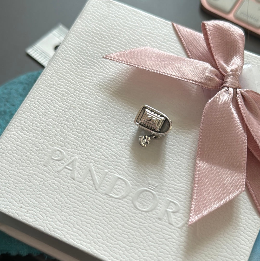 Genuine Pandora Enamel Cruise Ship Travel Boat Charm With Dangle Anchor