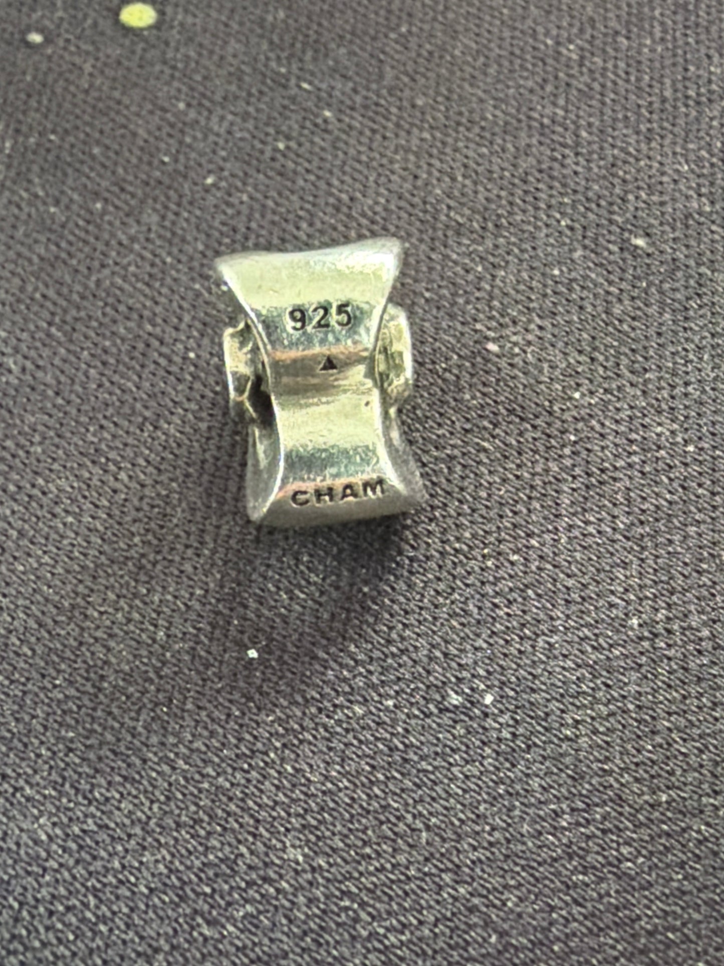 Genuine Chamilia Open Work Heart Charm Clear CZ