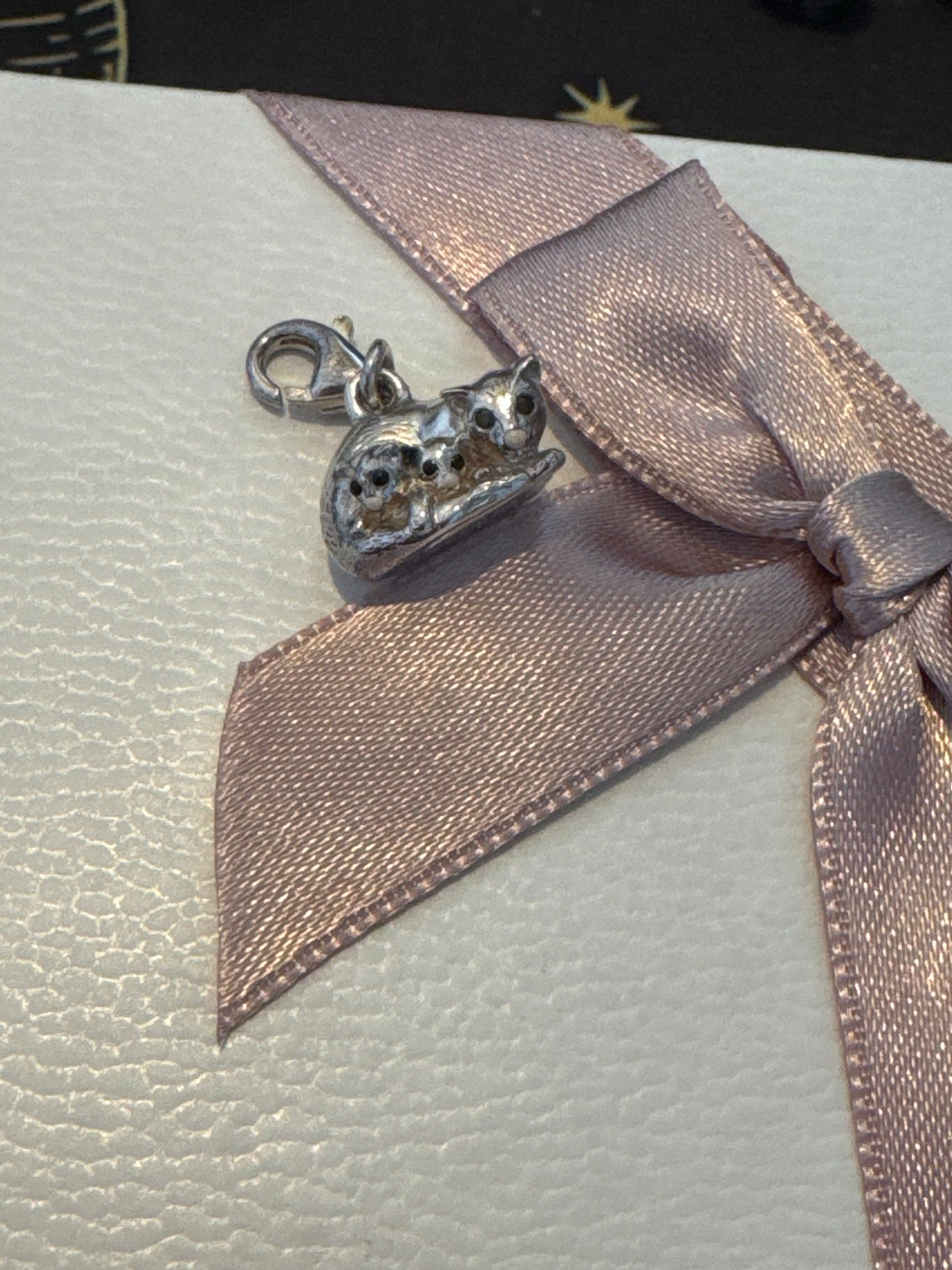 Genuine Thomas Sabo Silver Cat & Kittens Dangle Clip Charm