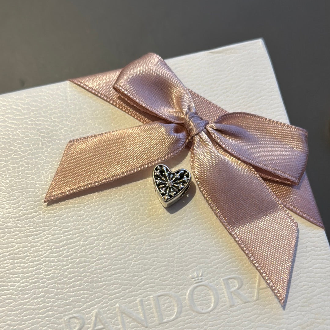 Genuine Pandora Snowflake Charm You Melt My Heart Charm Pave Oxidised Charm