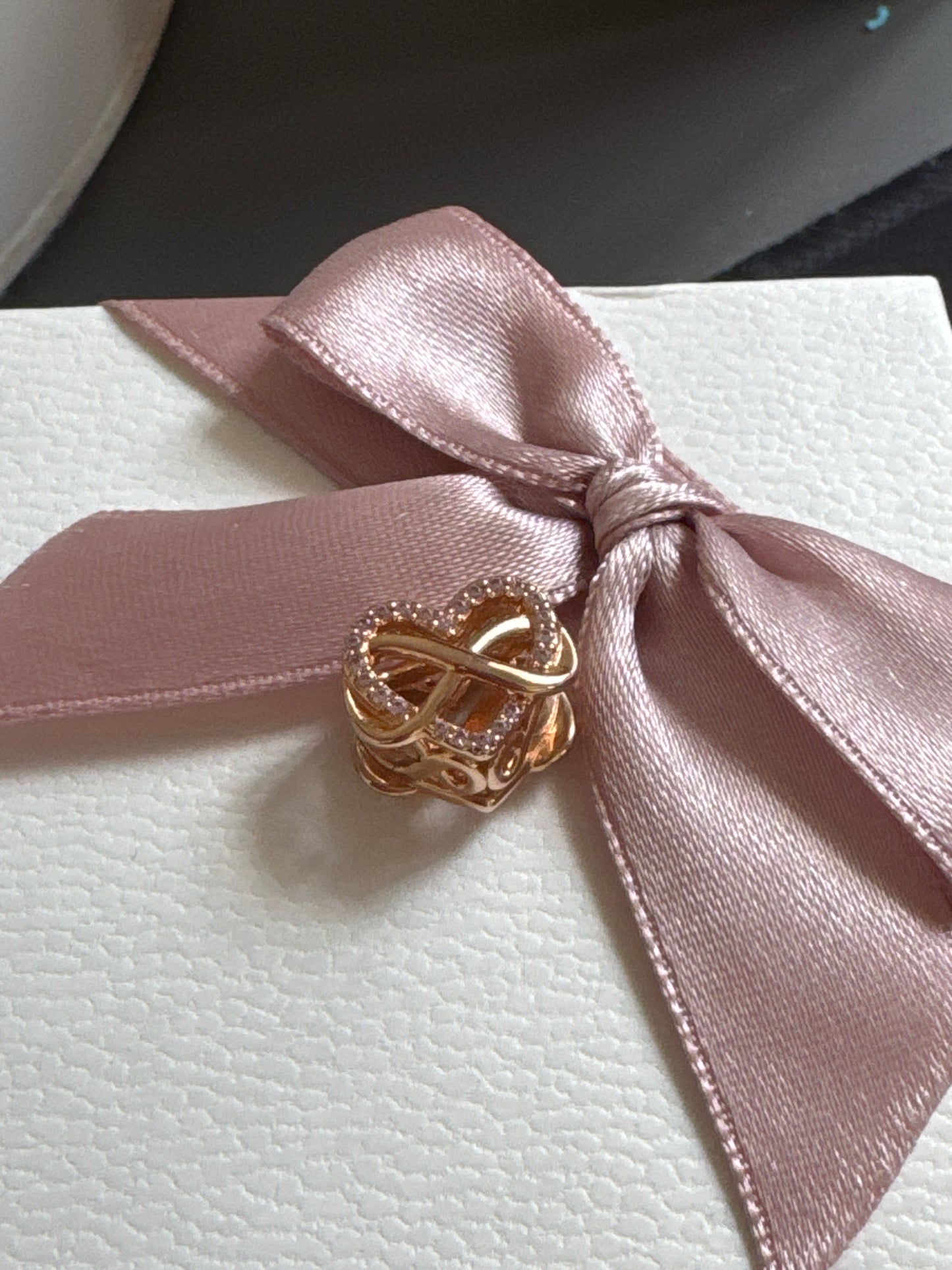 Genuine Pandora Rose Gold Infinity Heart Openwork Charm