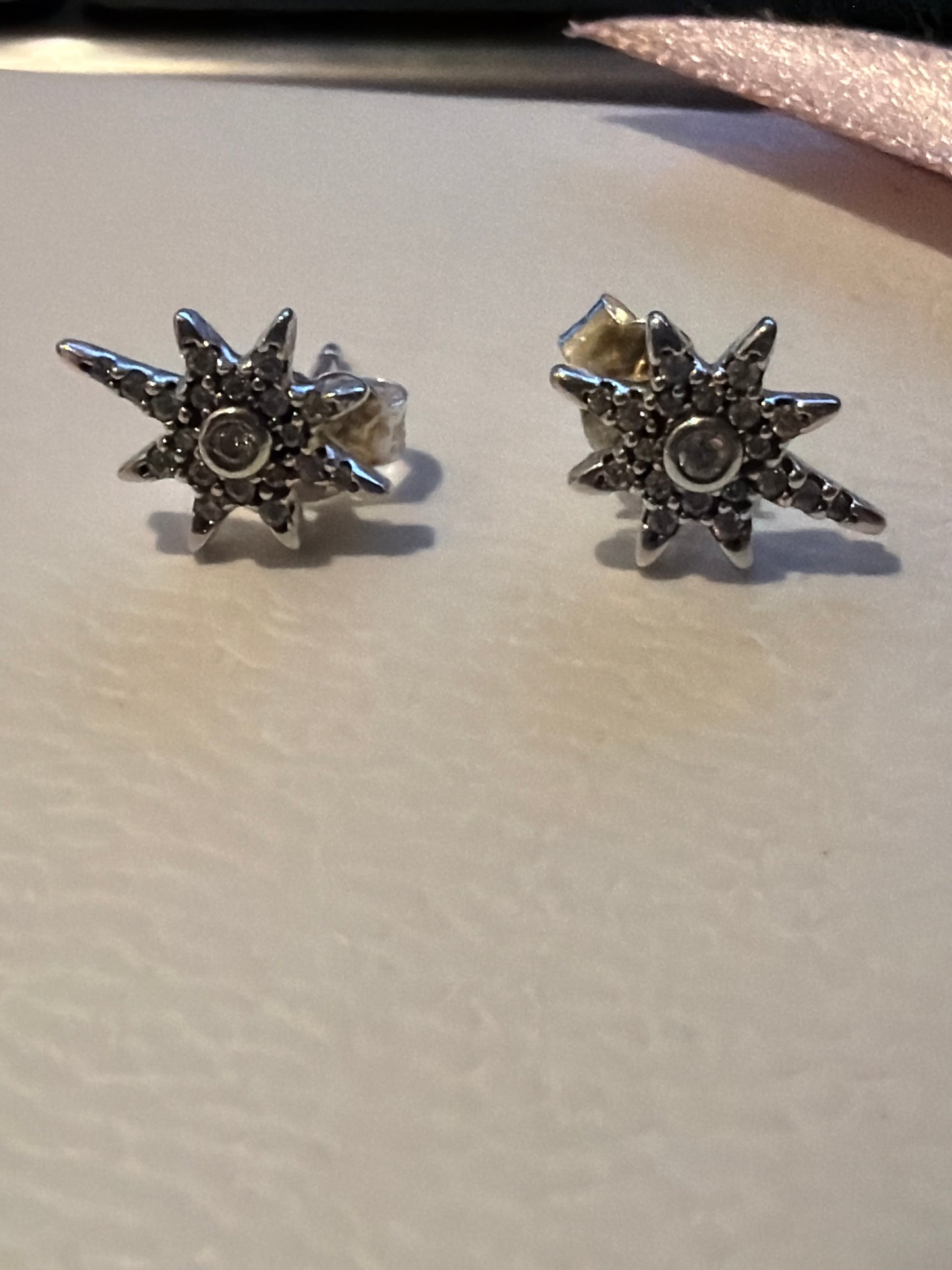 Genuine Pandora Pave North Star Earring Studs