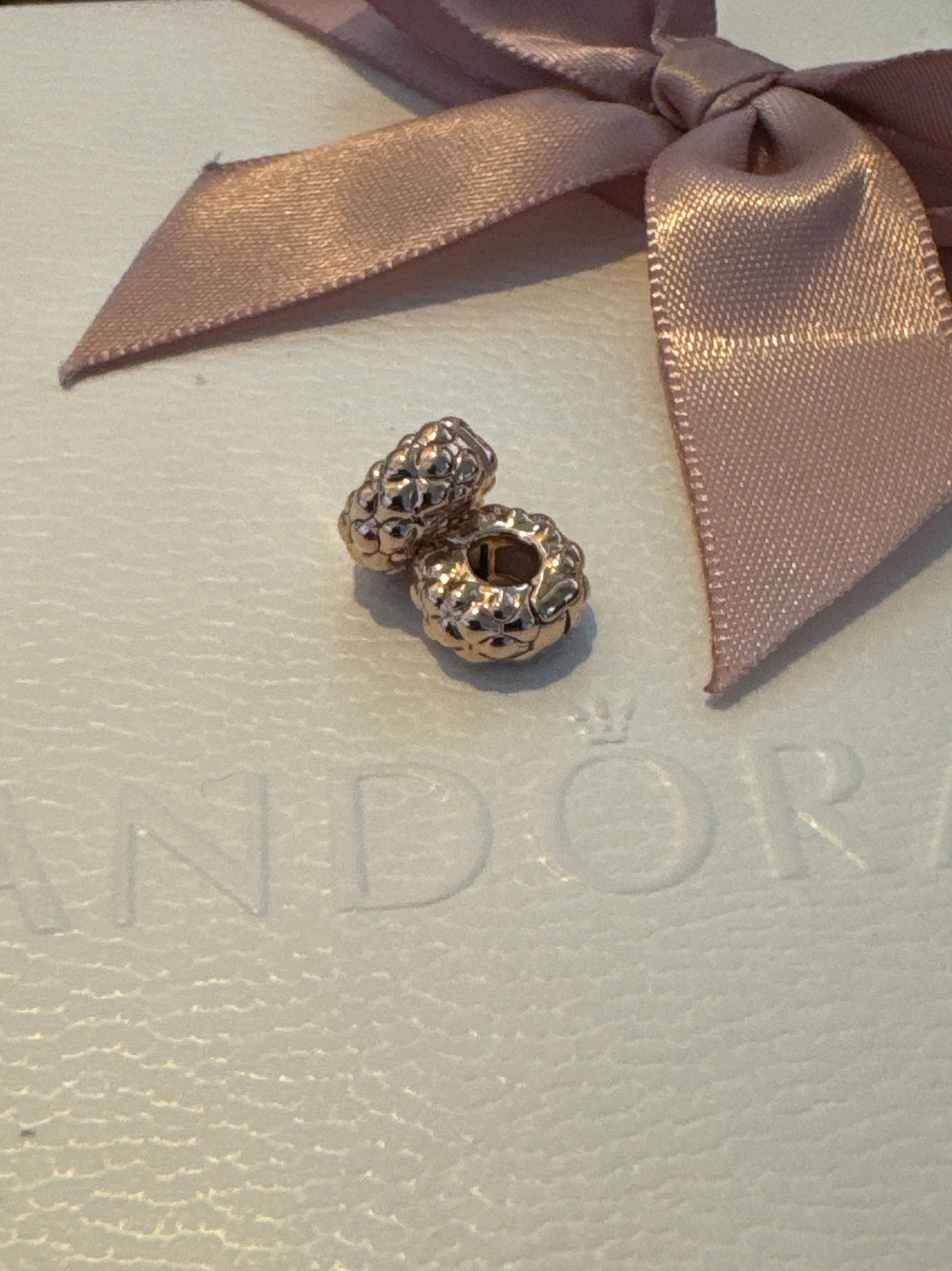 Genuine Pandora rose Gold Studded Clips Small x2