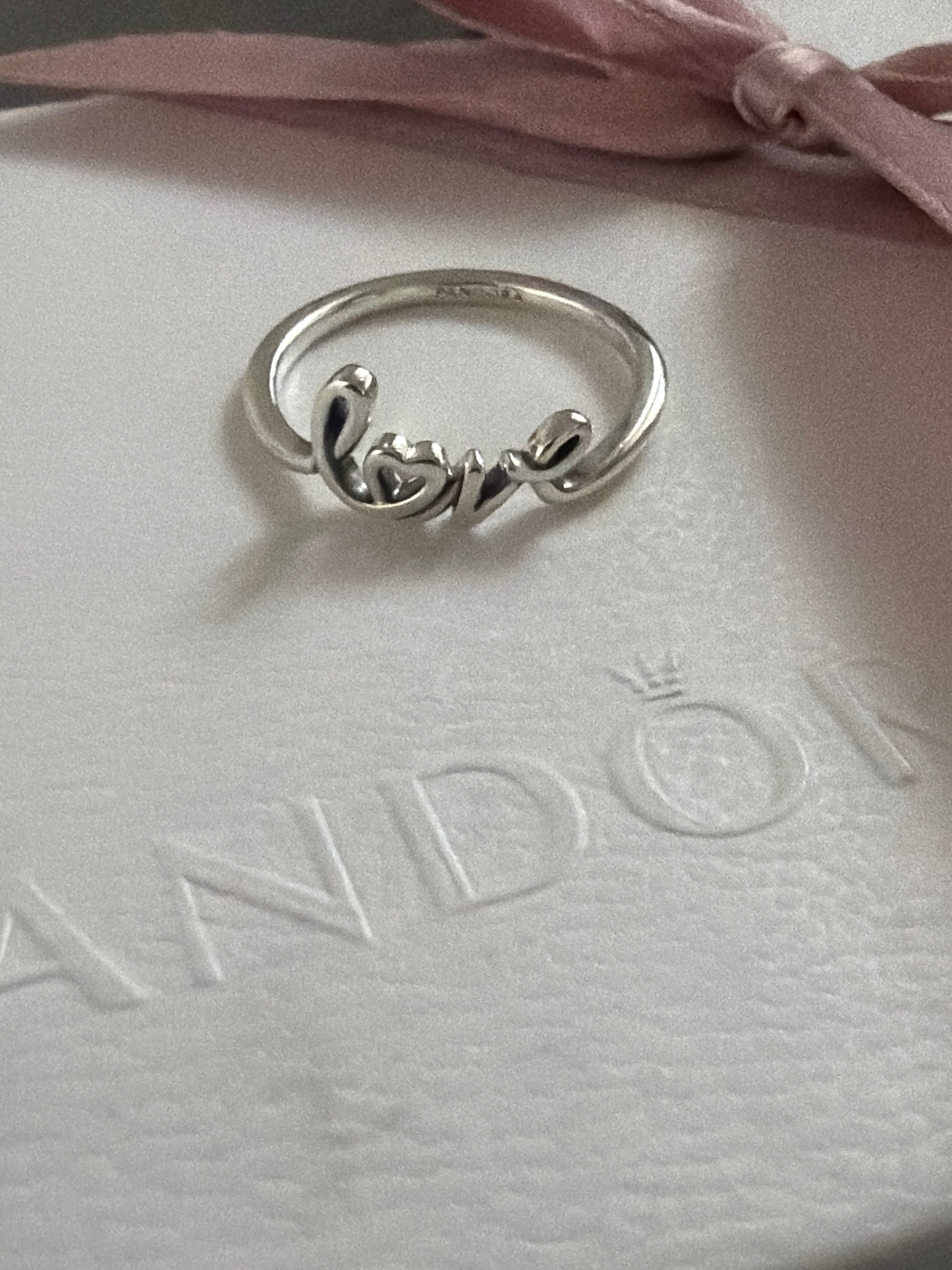 Genuine Pandora Love Word Ring Size 58
