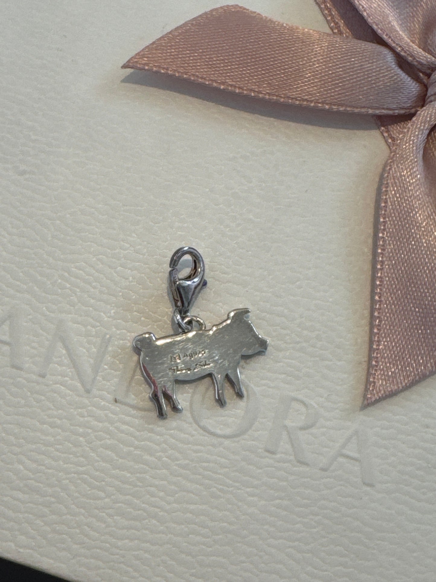 Genuine Thomas Sabo Silver Pig Flat Dangle Charm
