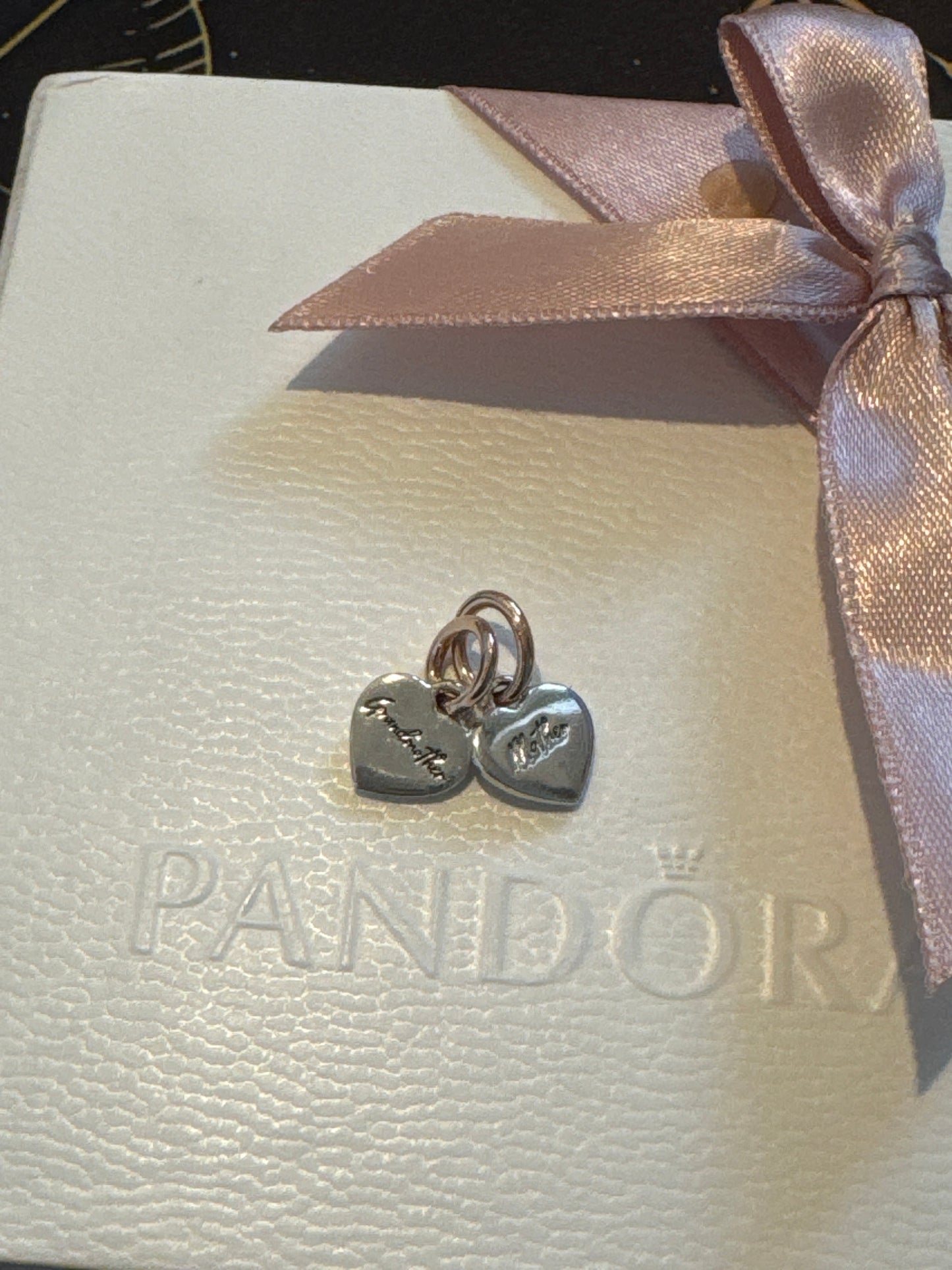 Genuine Pandora Grandmother Mother Daughter Rose Gold Dangle Charms