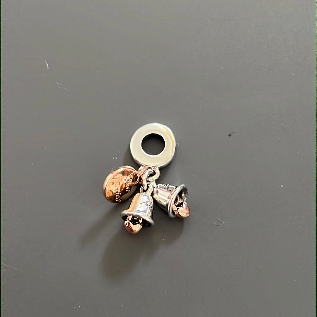 Genuine Pandora Wedding 'Just Married' Bells Dangle Charm