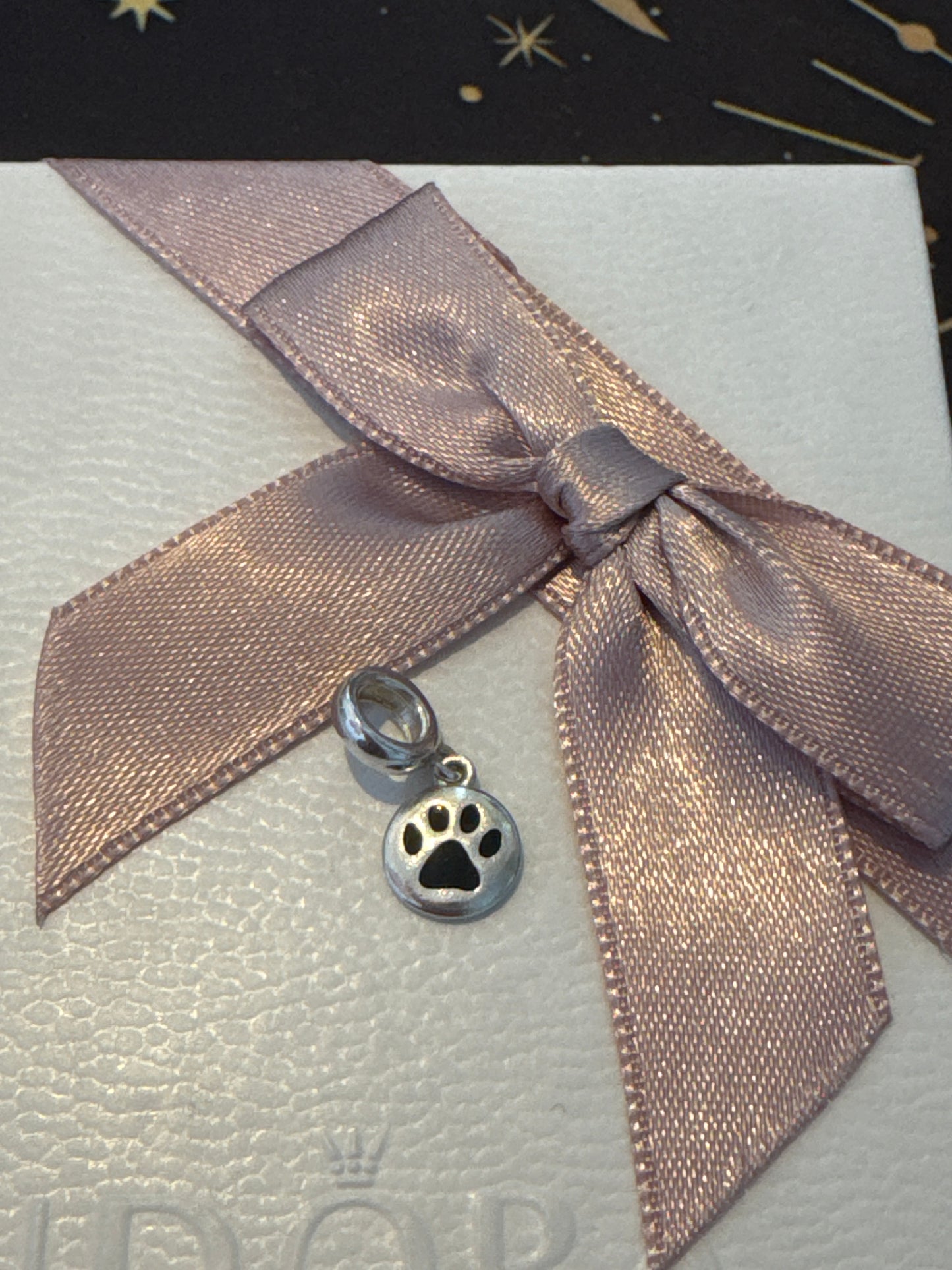 Genuine Chamilia Enamel Paw Print Dangle Charm