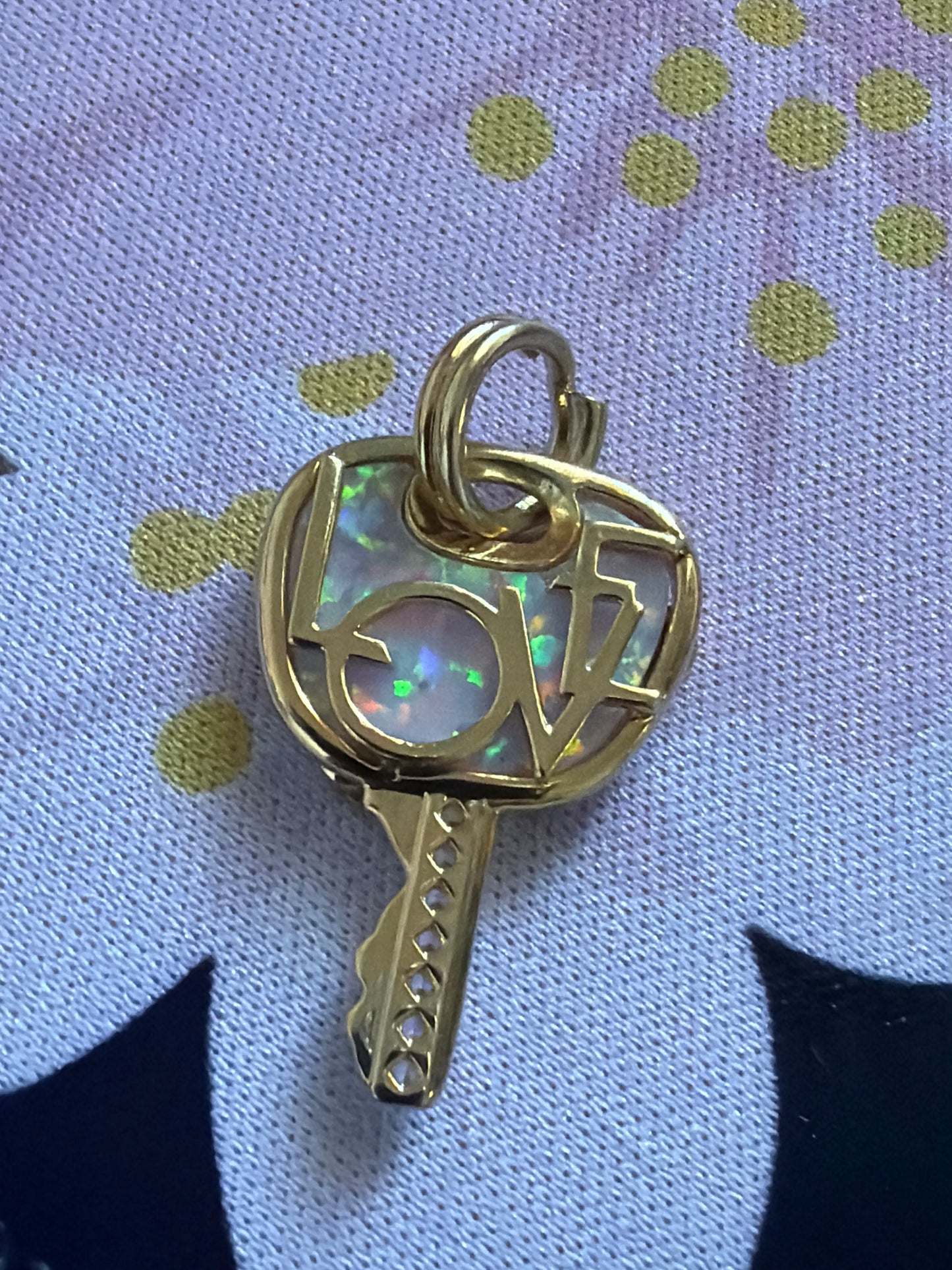 Genuine Pandora Shine Gold Opal and Pave Key Large Charm
